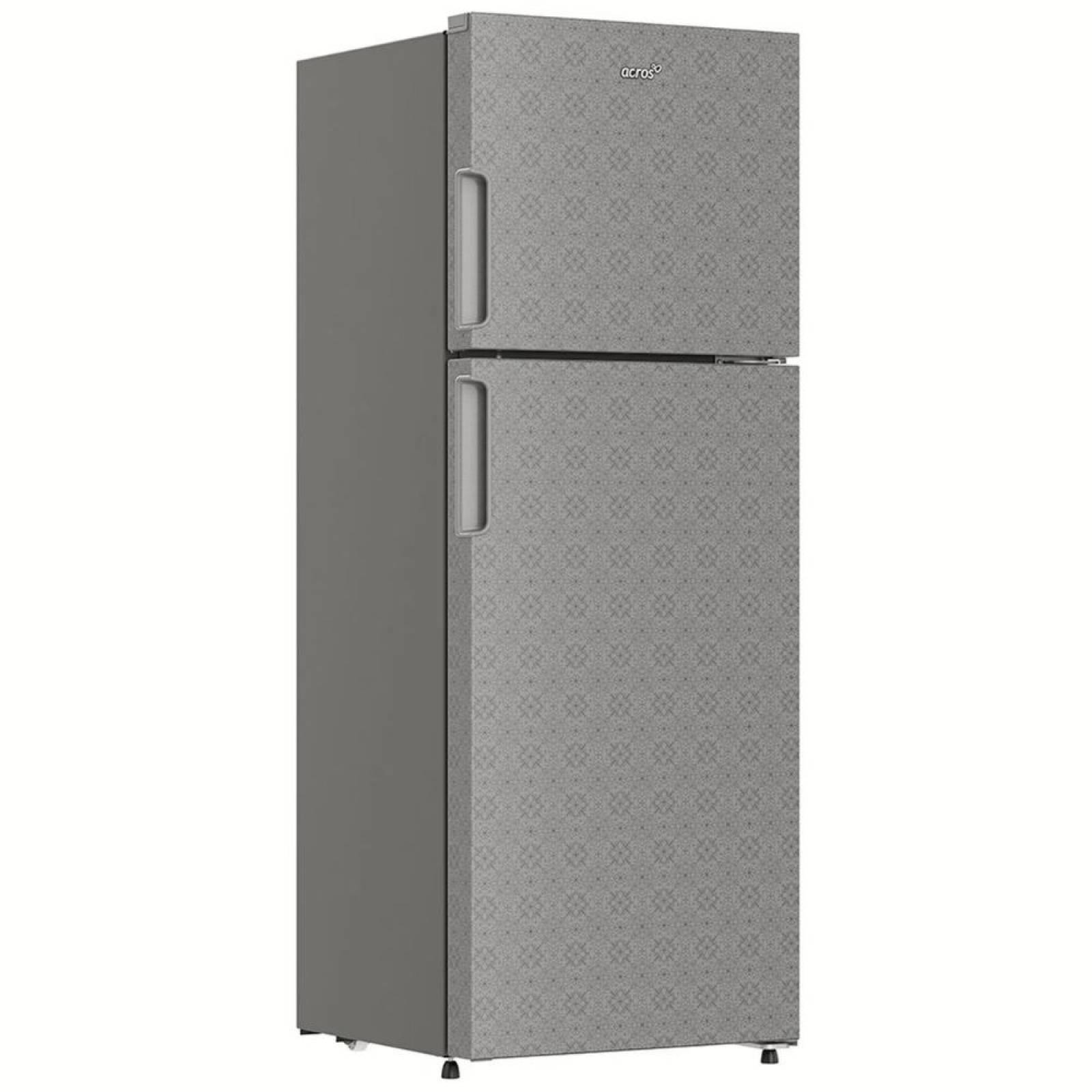 Refrigerador 11 pies top mount silver acabado floral marca acros