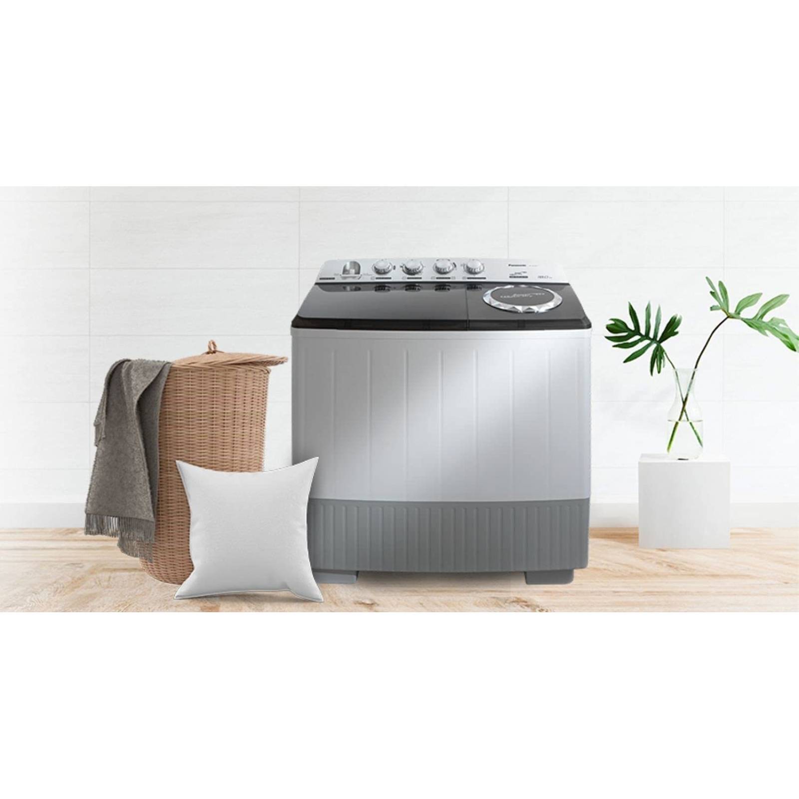 Lavadora 18 kg doble tina marca panasonic.