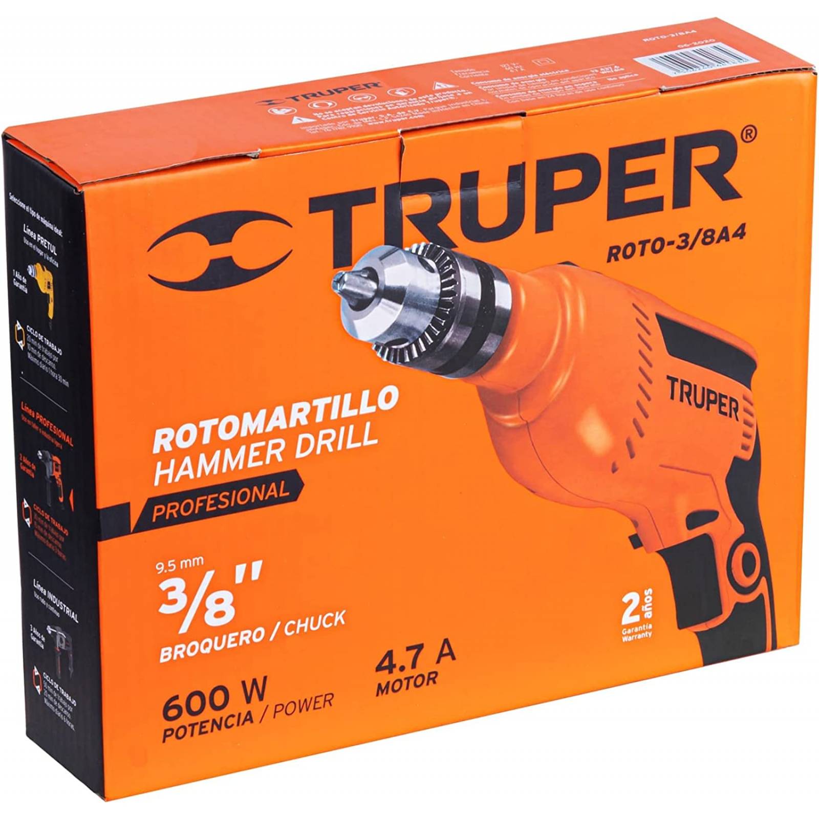 Rotomartillo profesional 3/8p 600w truper