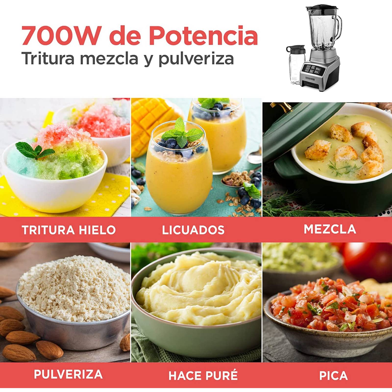 Licuadora 3vel 1.5lt vaso de vidrio digital black & decker