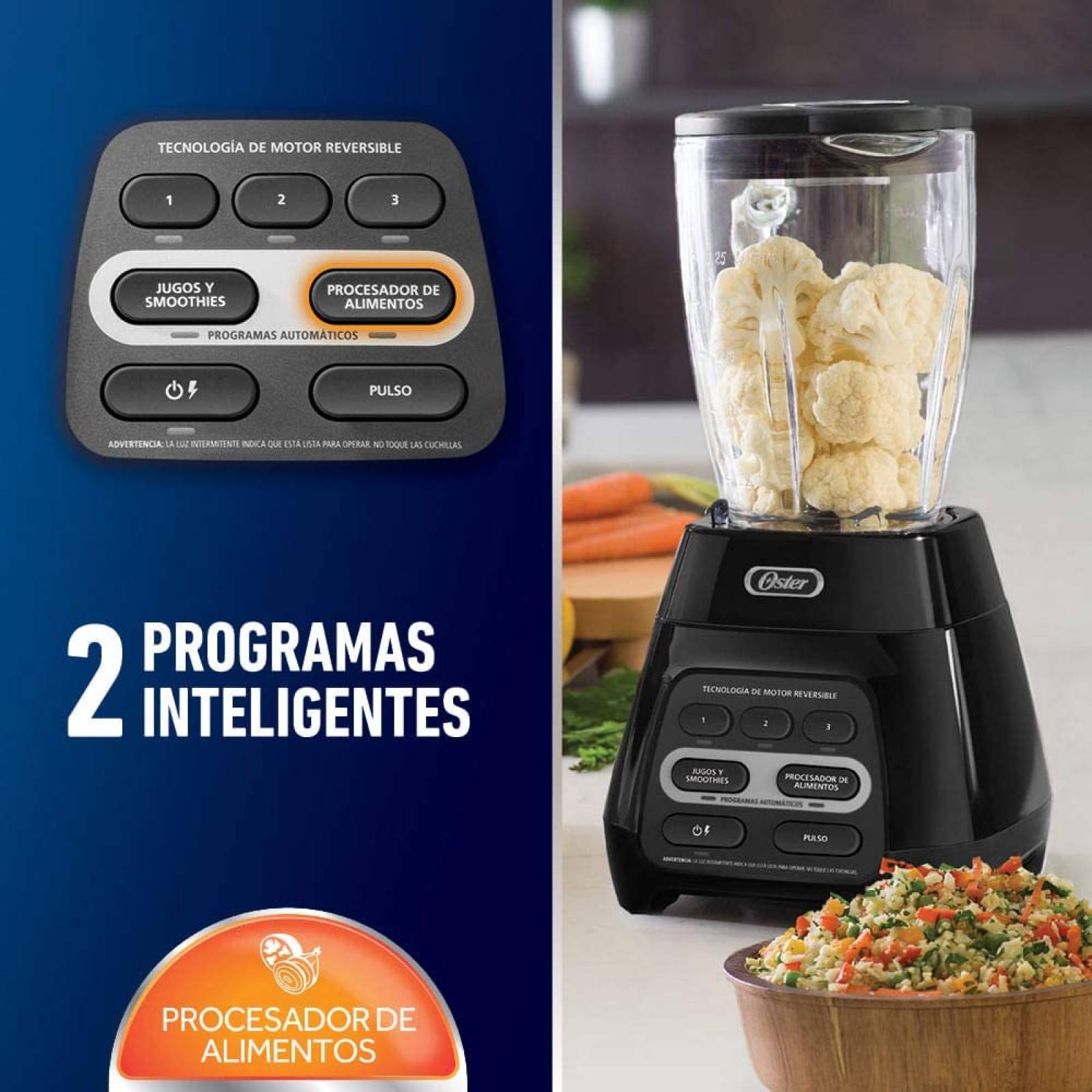 Licuadora reversible negra marca oster