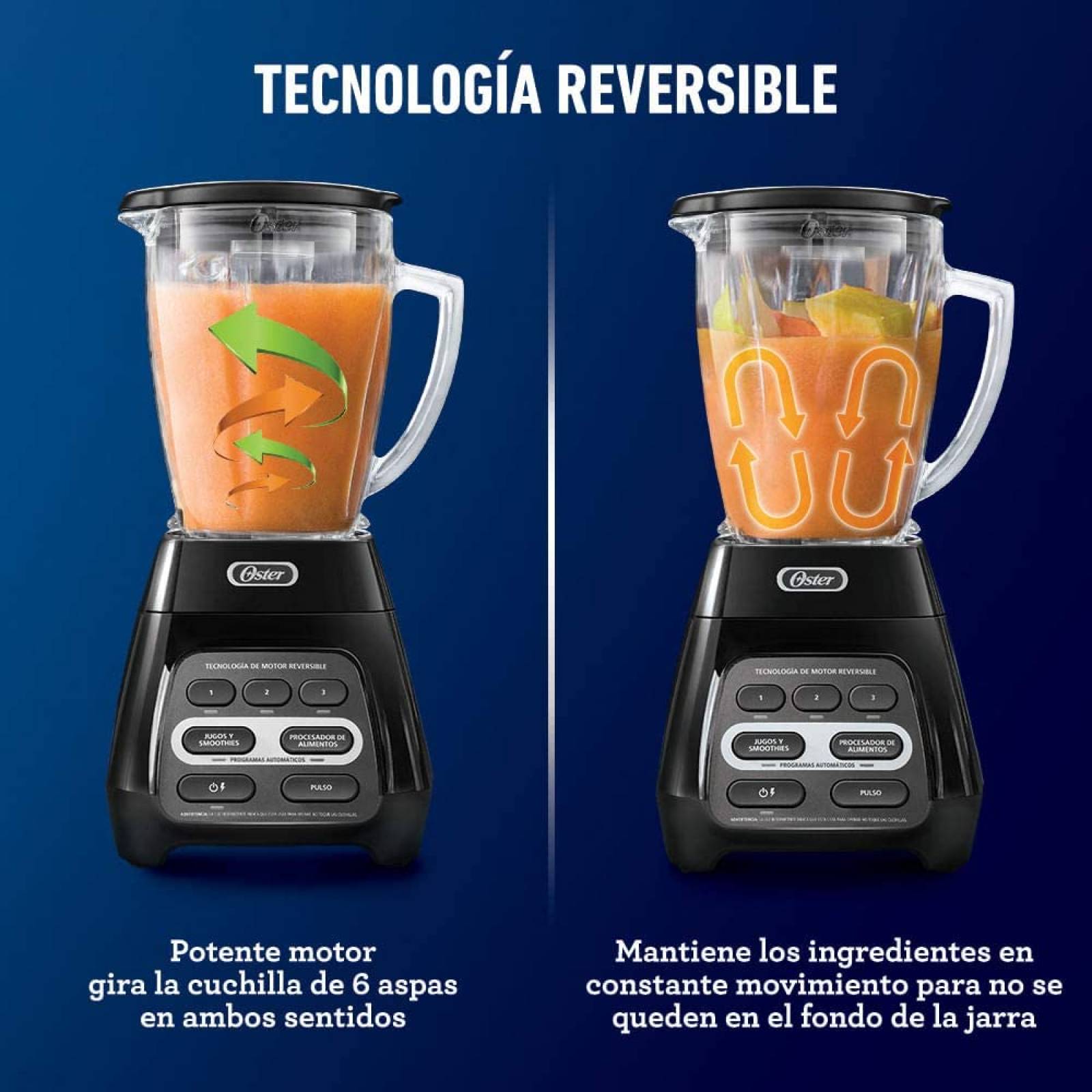 Licuadora reversible negra marca oster