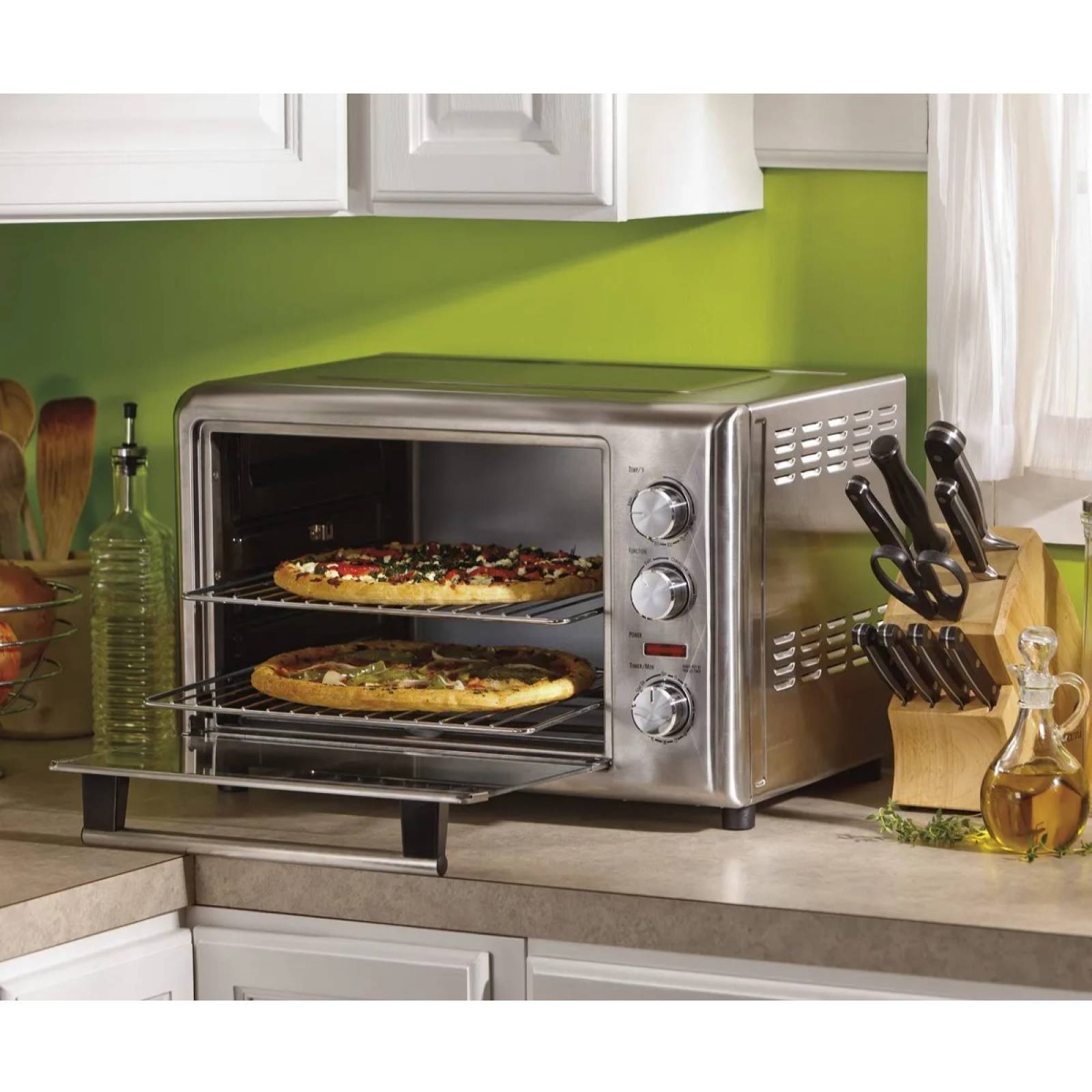 Horno eléctrico de convección y rostizador 2 pisos hamilton beach