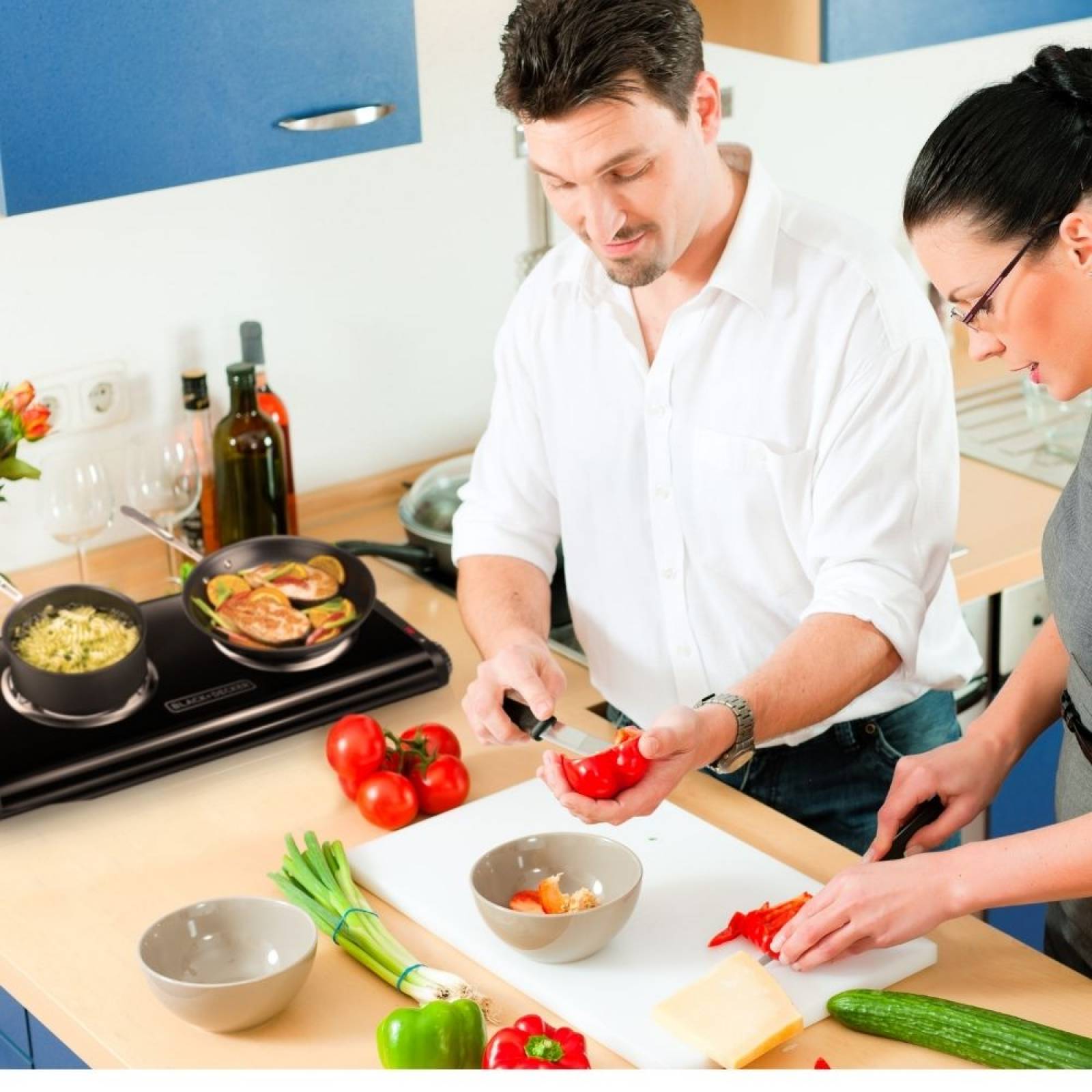 Parrilla eléctrica doble hornilla b&d