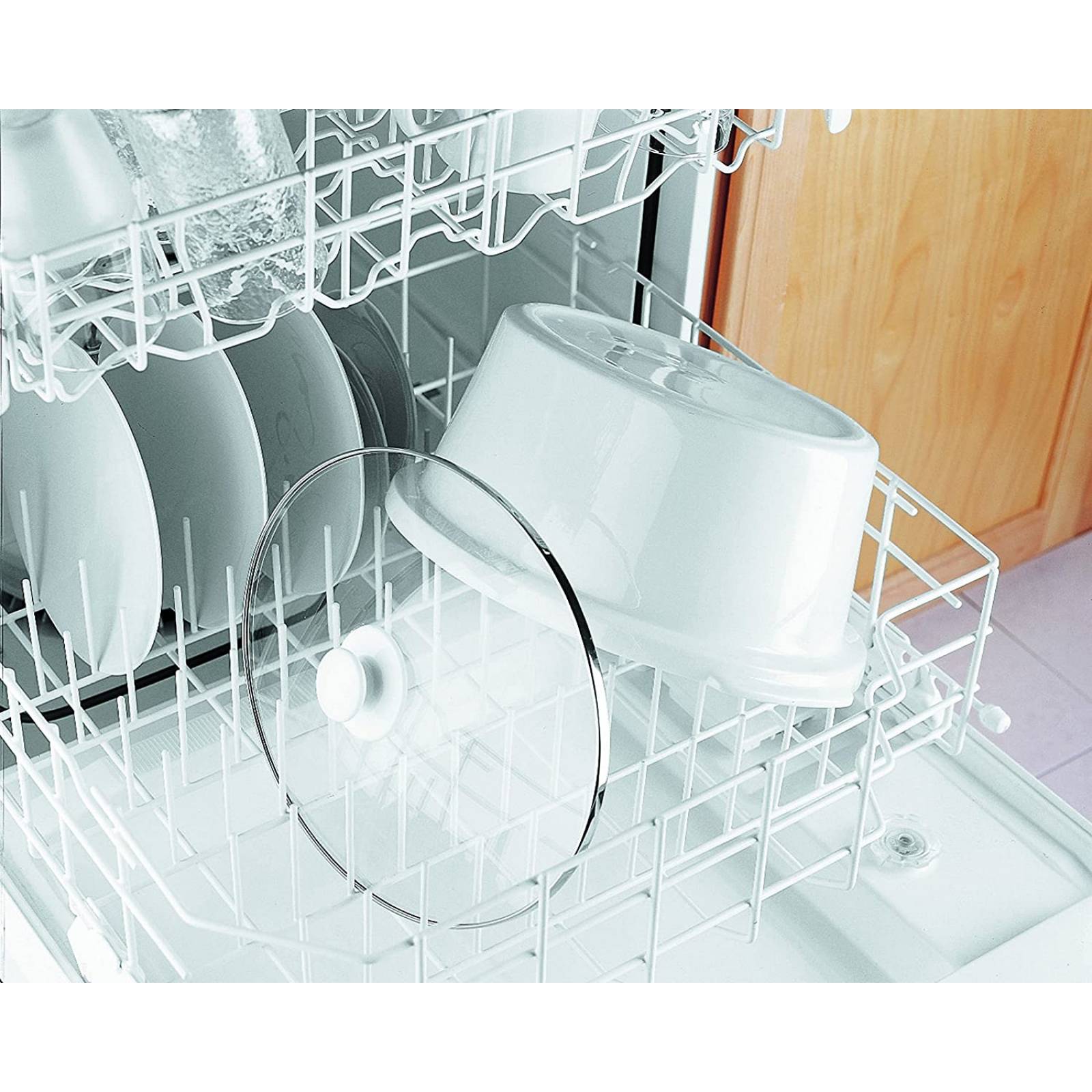 Olla de lento cocimiento 2.8lts blanca con gris hamilton beach