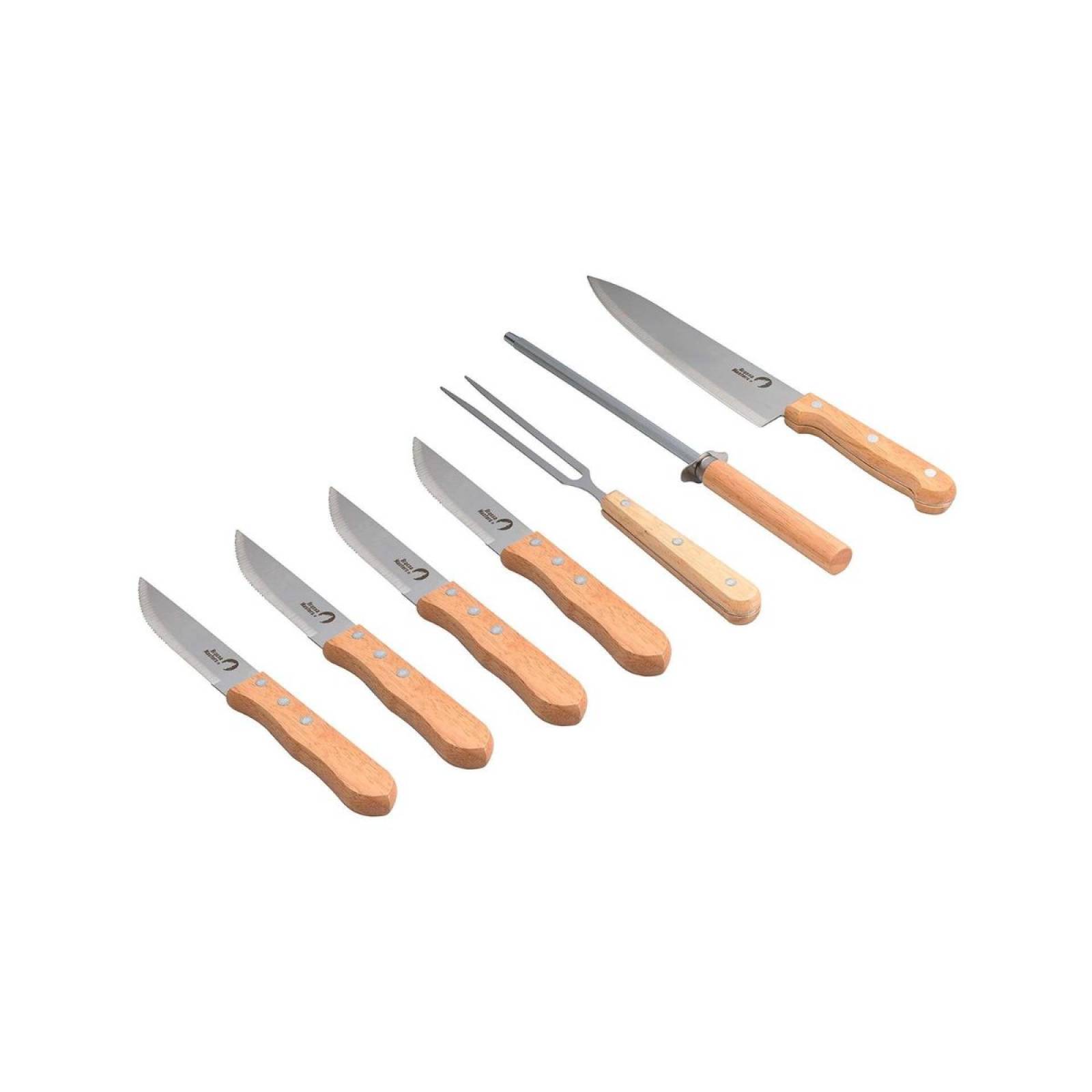Set de asado 8 piezas marca brassa masters