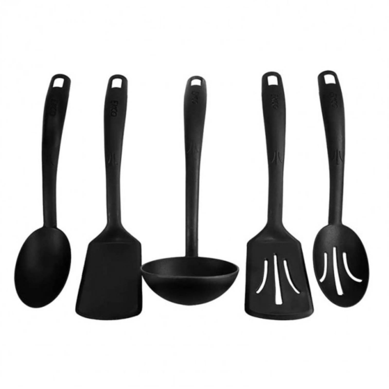 Set 5 Pack utensilios de cocina color negro marca Ekco