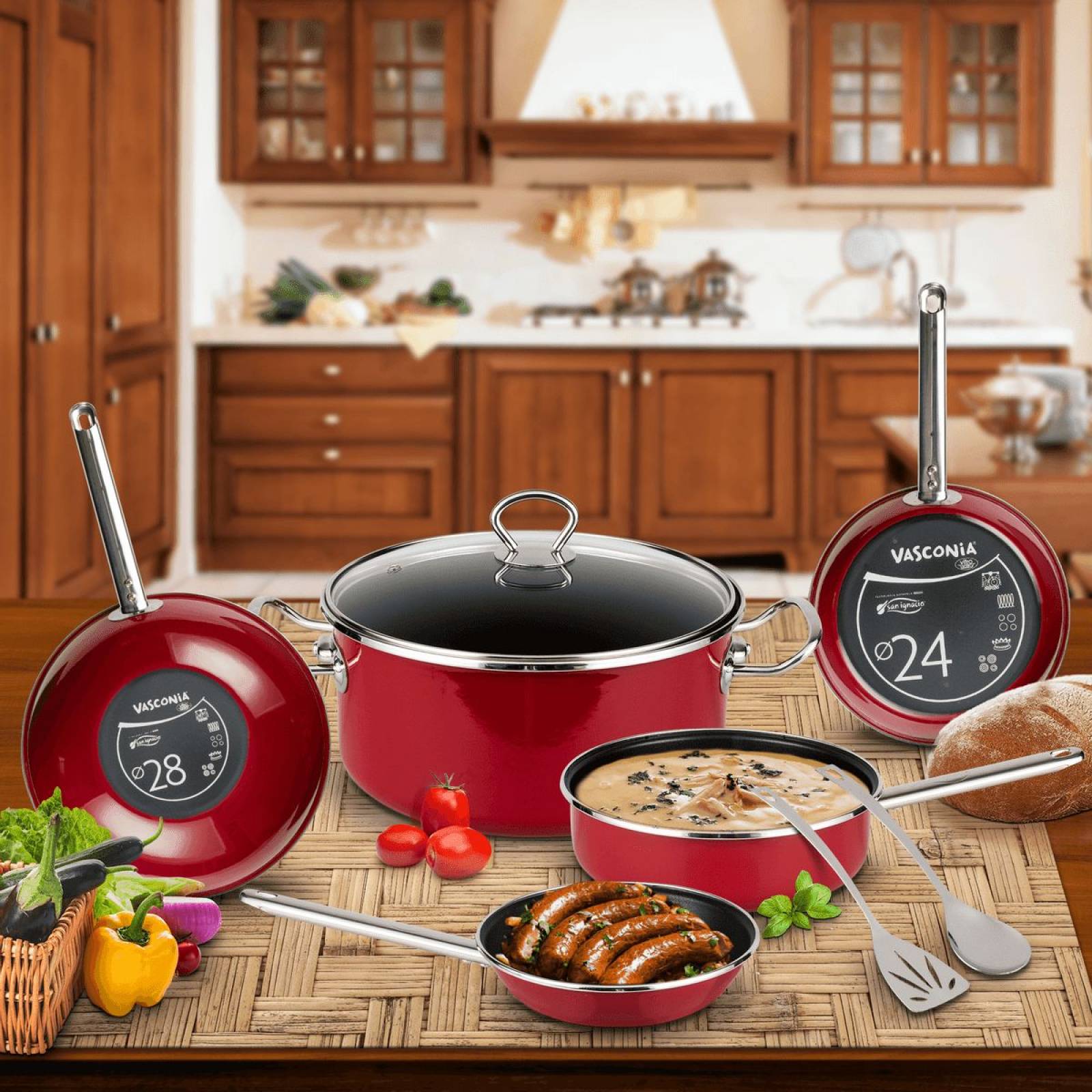 Batería de Cocina Vasconia Elegance de 8 Piezas de Vitroacero  4038187