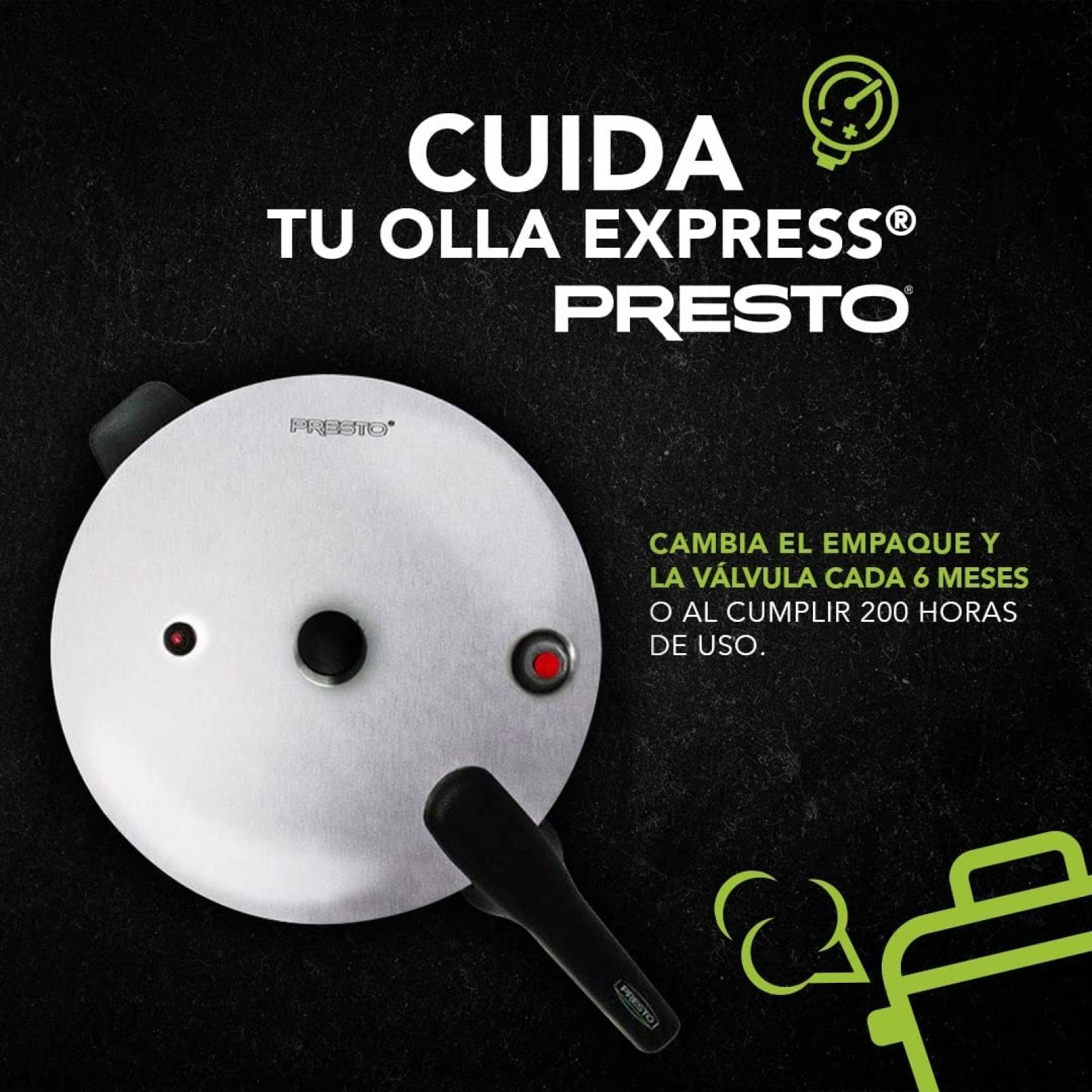 Olla Presto Express 8 LT De Aluminio PRESTO 8L