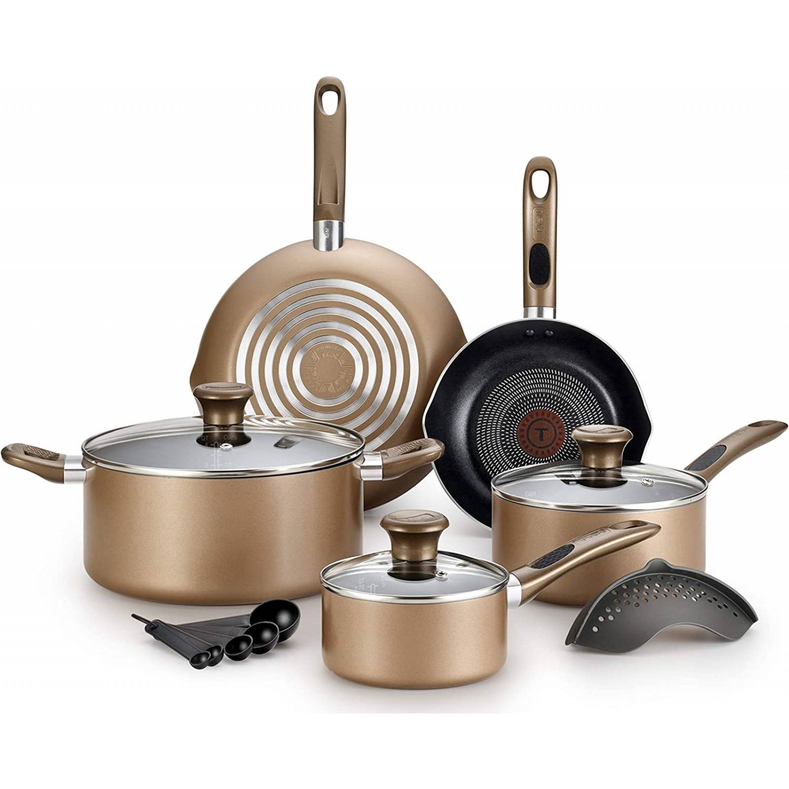 Bateria de Cocina Excite Bronce 14 piezas T-FAL B036SE64BRONZ 