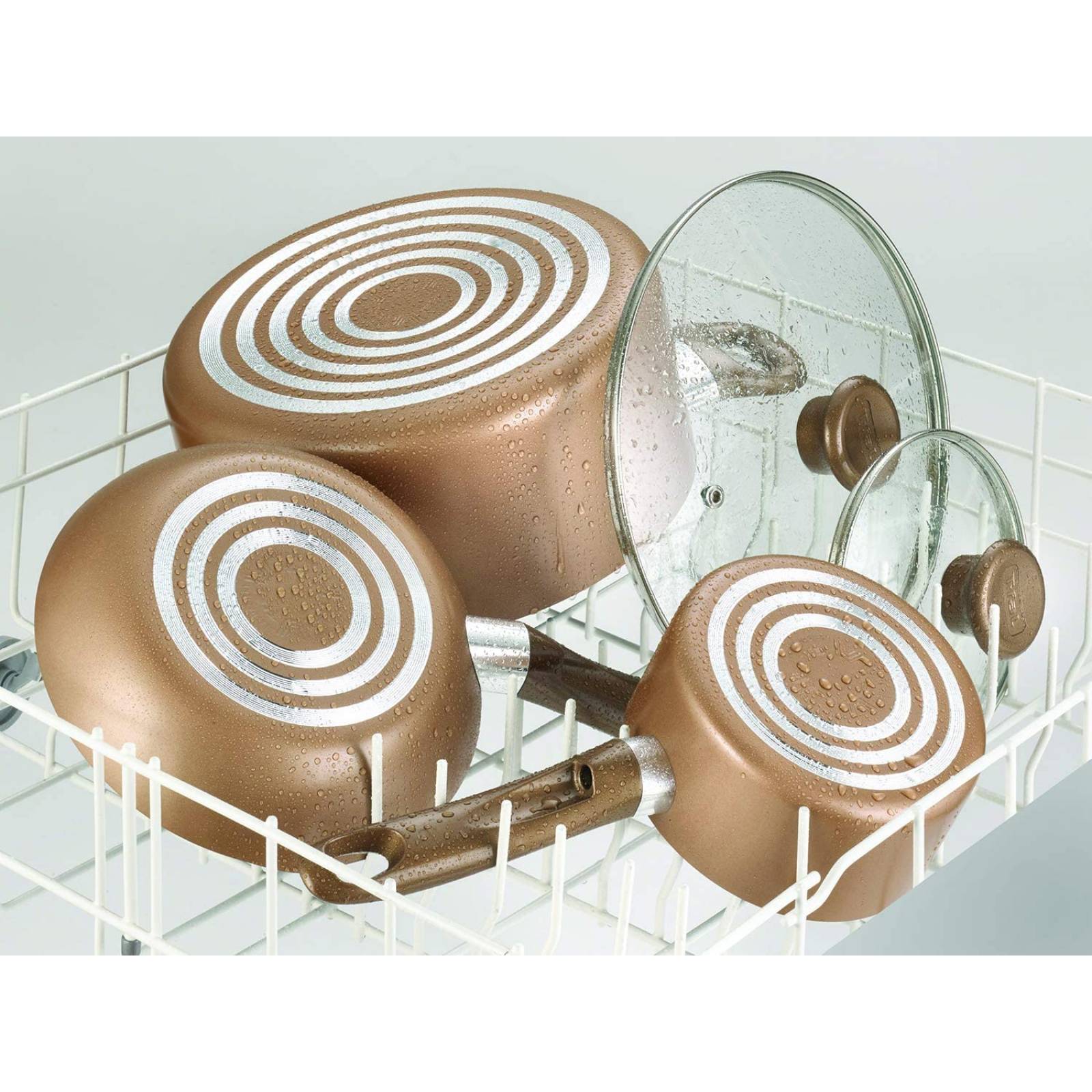 Bateria de Cocina Excite Bronce 14 piezas T-FAL B036SE64BRONZ 
