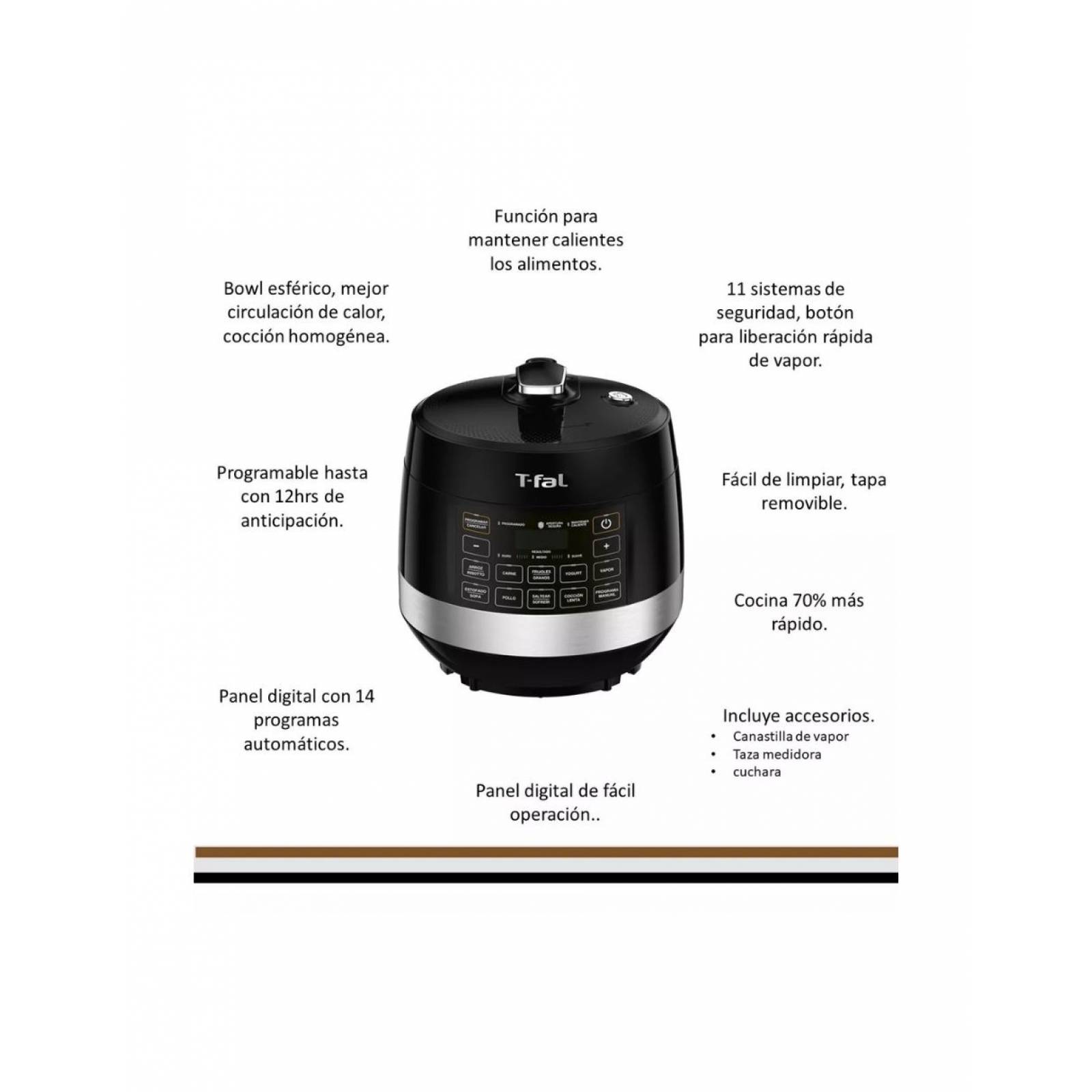 Olla Eléctrica Multifuncional T-fal 4.8 Litros CY426850