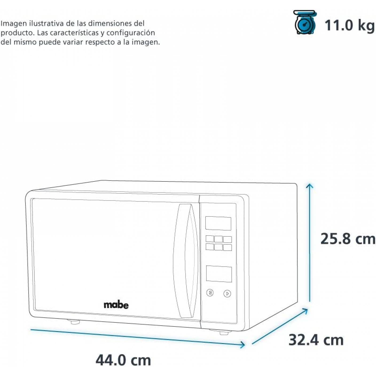 Horno Microondas Mabe 0.7 p3 120V Gris Función ECO HMM70SEJ