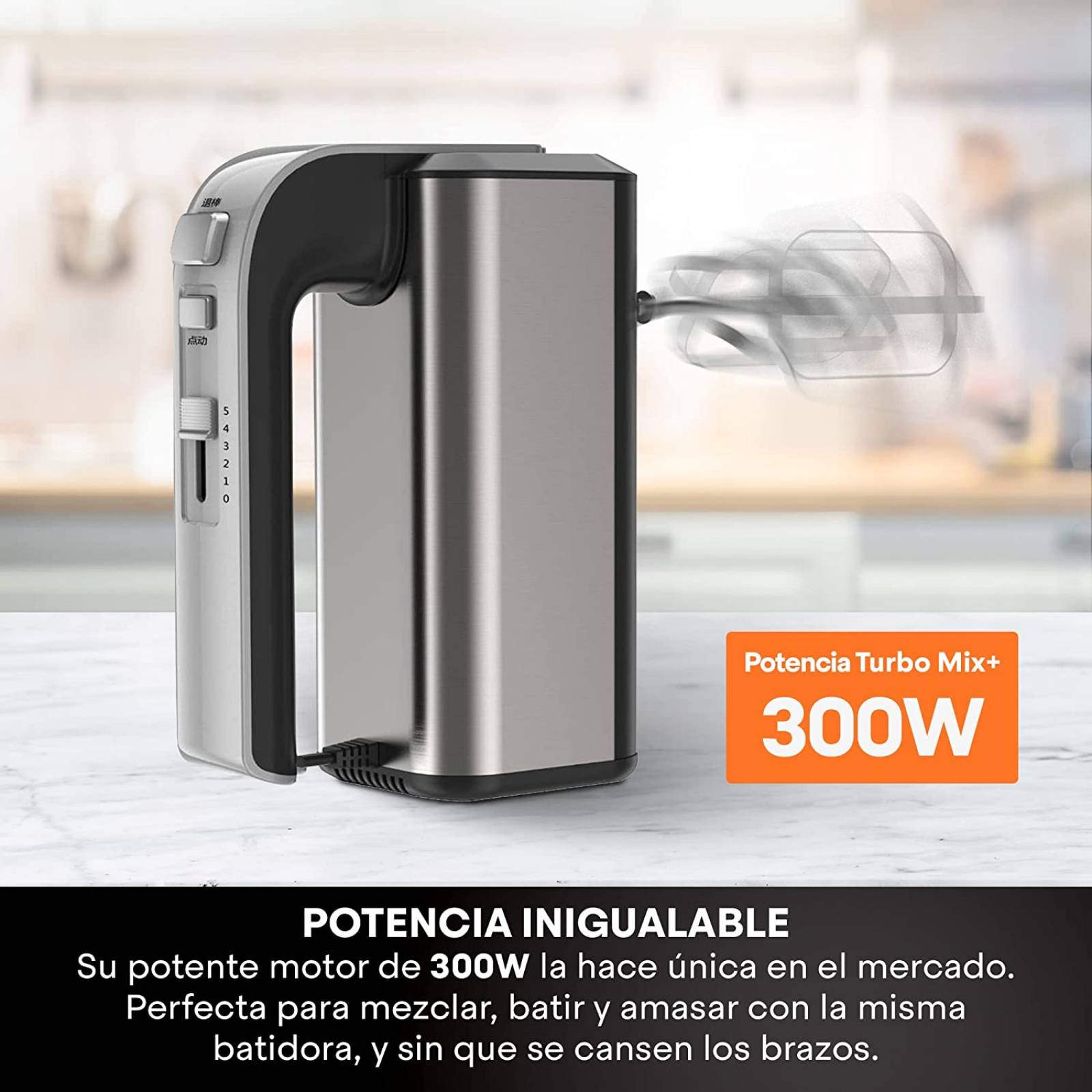 Batidora de Mano MasterChef Turbo Mix 5 Velocidades MK-HM-300SS