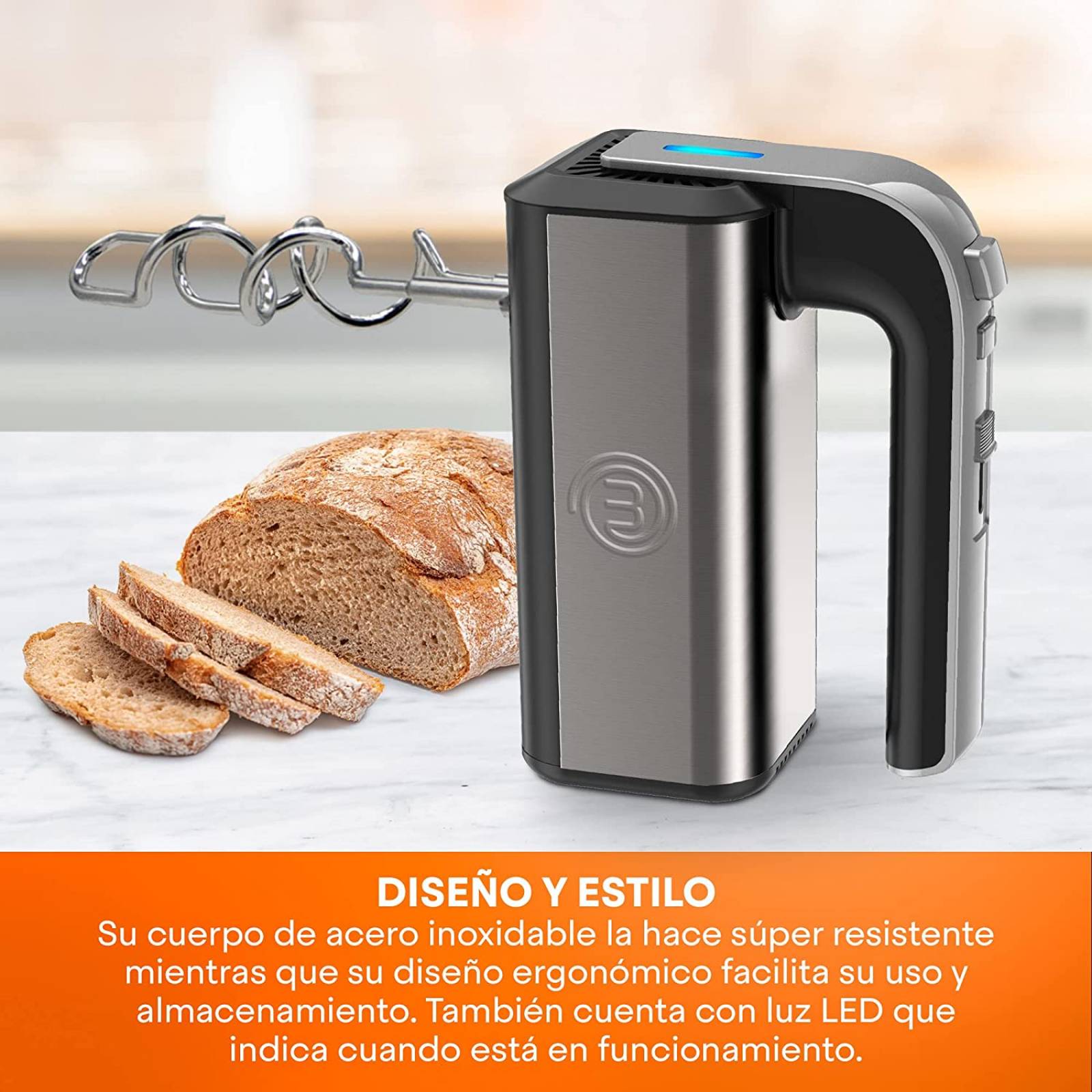 Batidora de Mano MasterChef Turbo Mix 5 Velocidades MK-HM-300SS