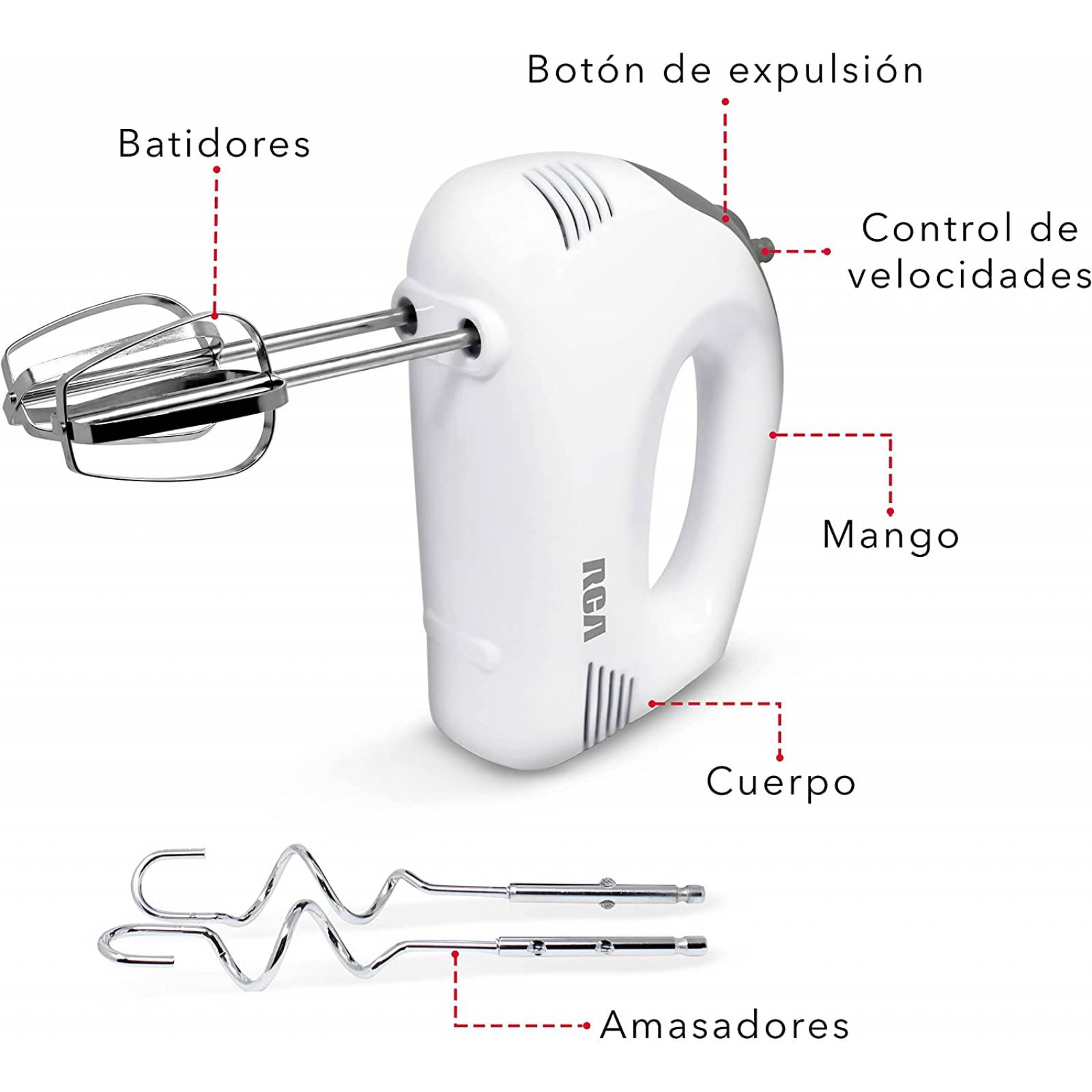 Rc-094 Batidora de mano 5 Velocidades Rca