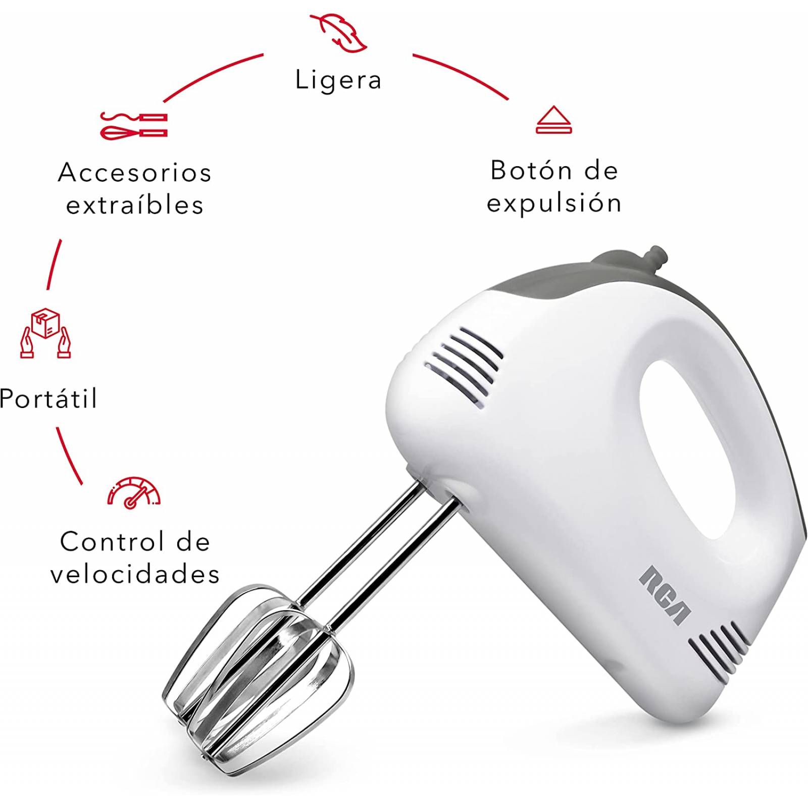 Rc-094 Batidora de mano 5 Velocidades Rca