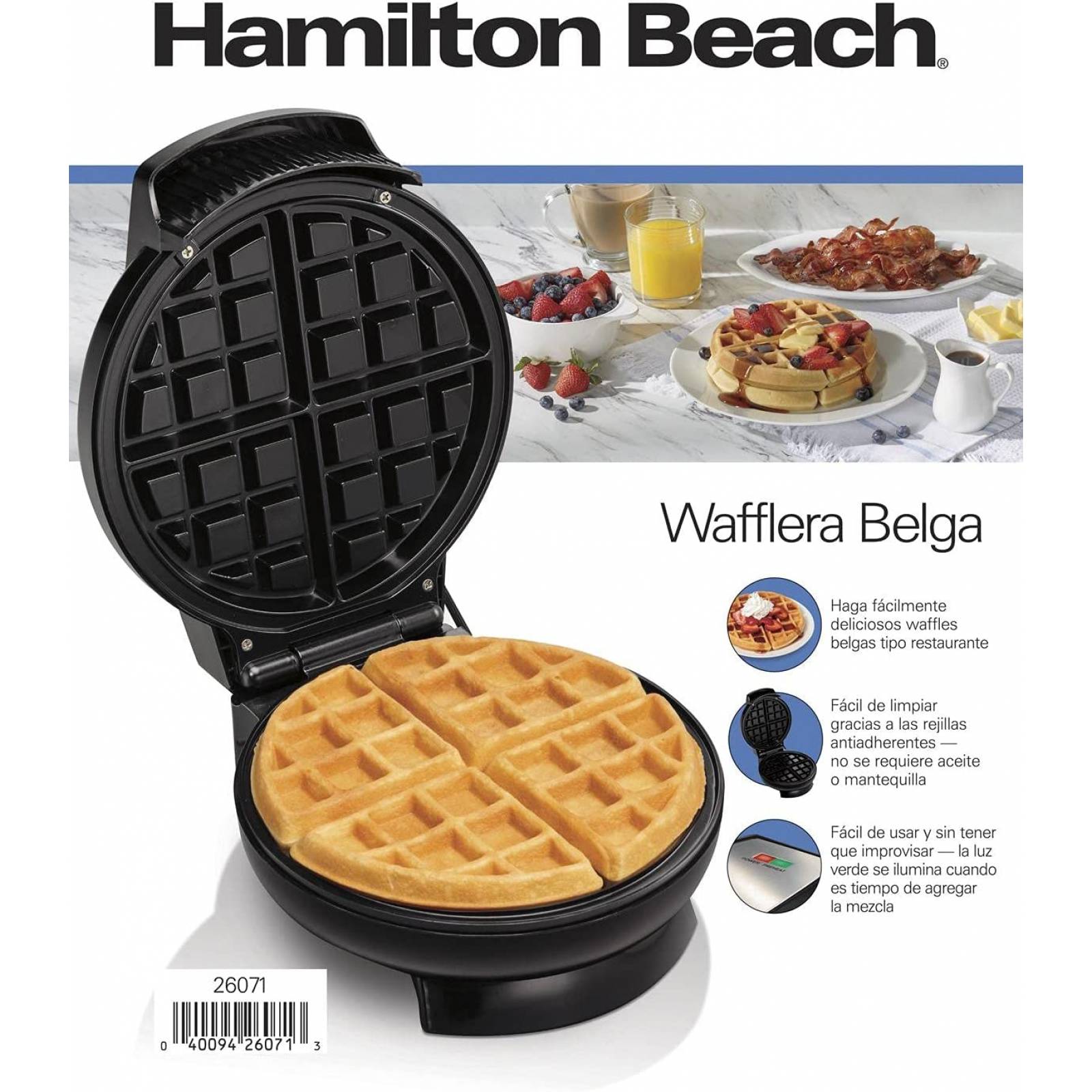 Wafflera Estilo Belga Mod. 26071 Hamilton Beach