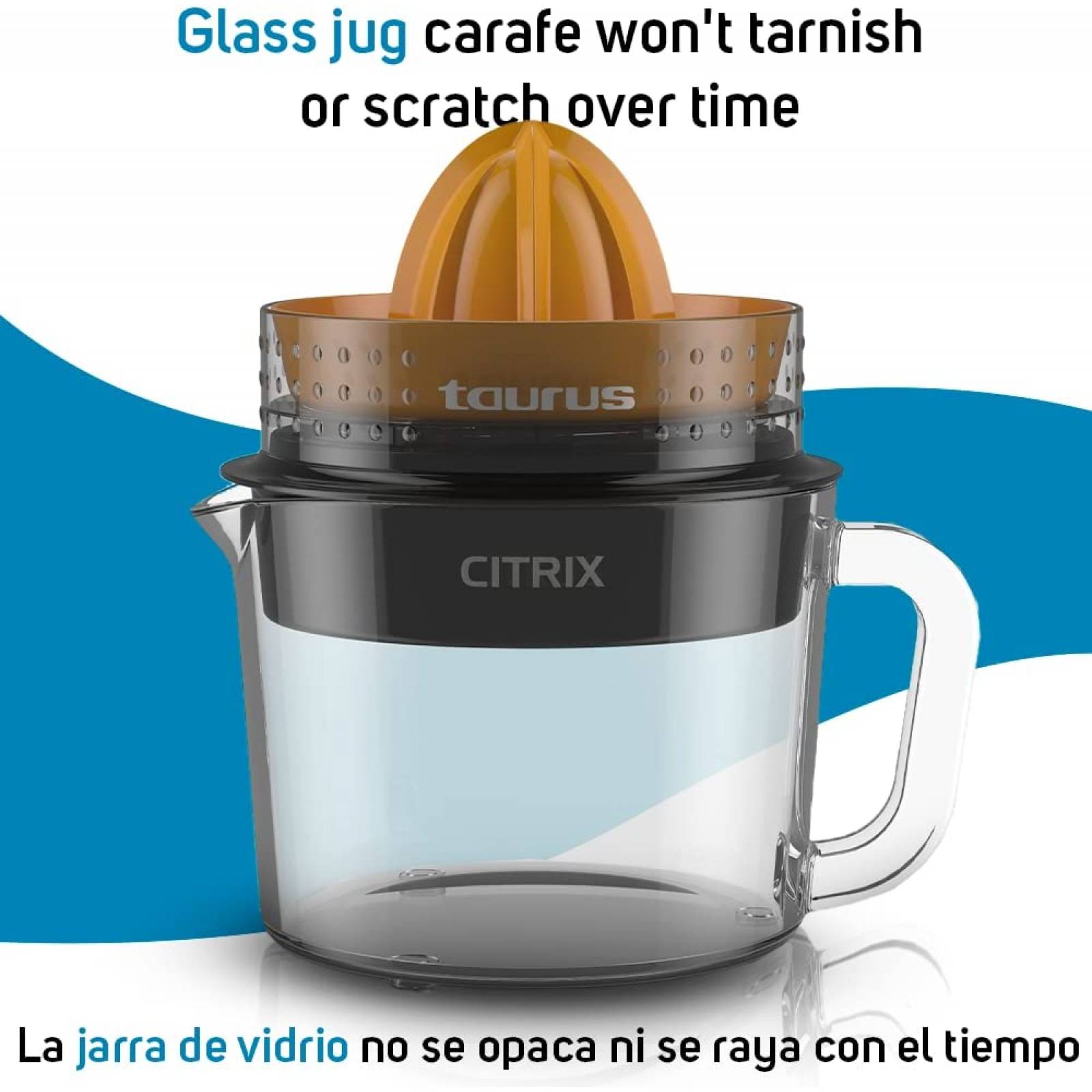 TAURUS CITRIX, Exprimidor de Cítricos, ÚNICO con Jarra de Vidrio de 1  Litro