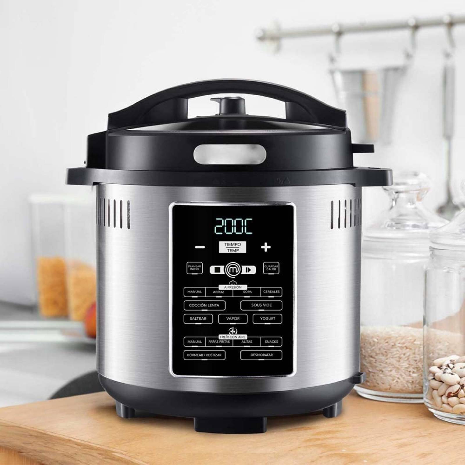 Olla Multifunción de Aire 6Lt 1500W MasterChef MK-AFP-6SV