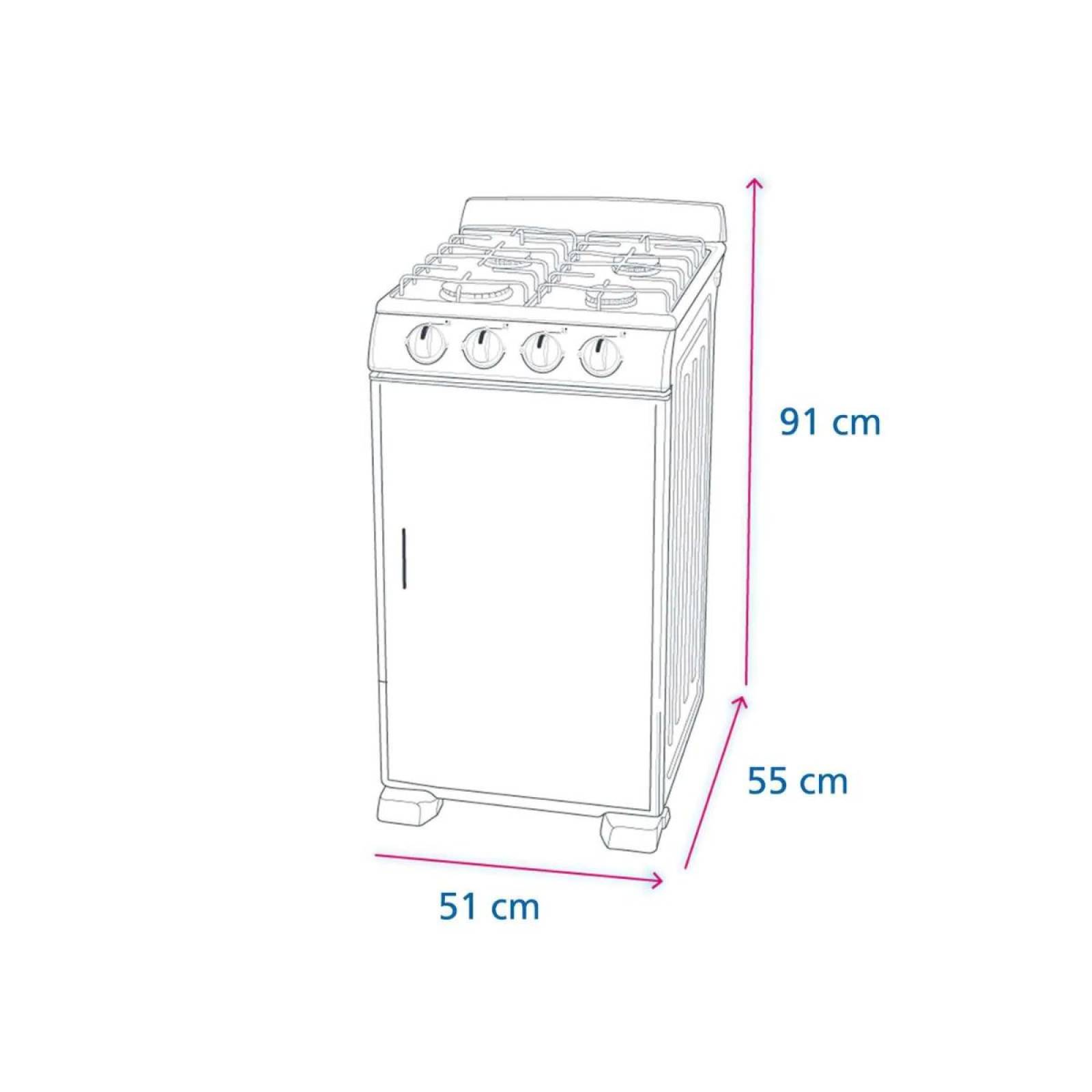 Estufa de Piso 20 pulgadas 4 Quemadores a Gas PIG5101NN0 IEM