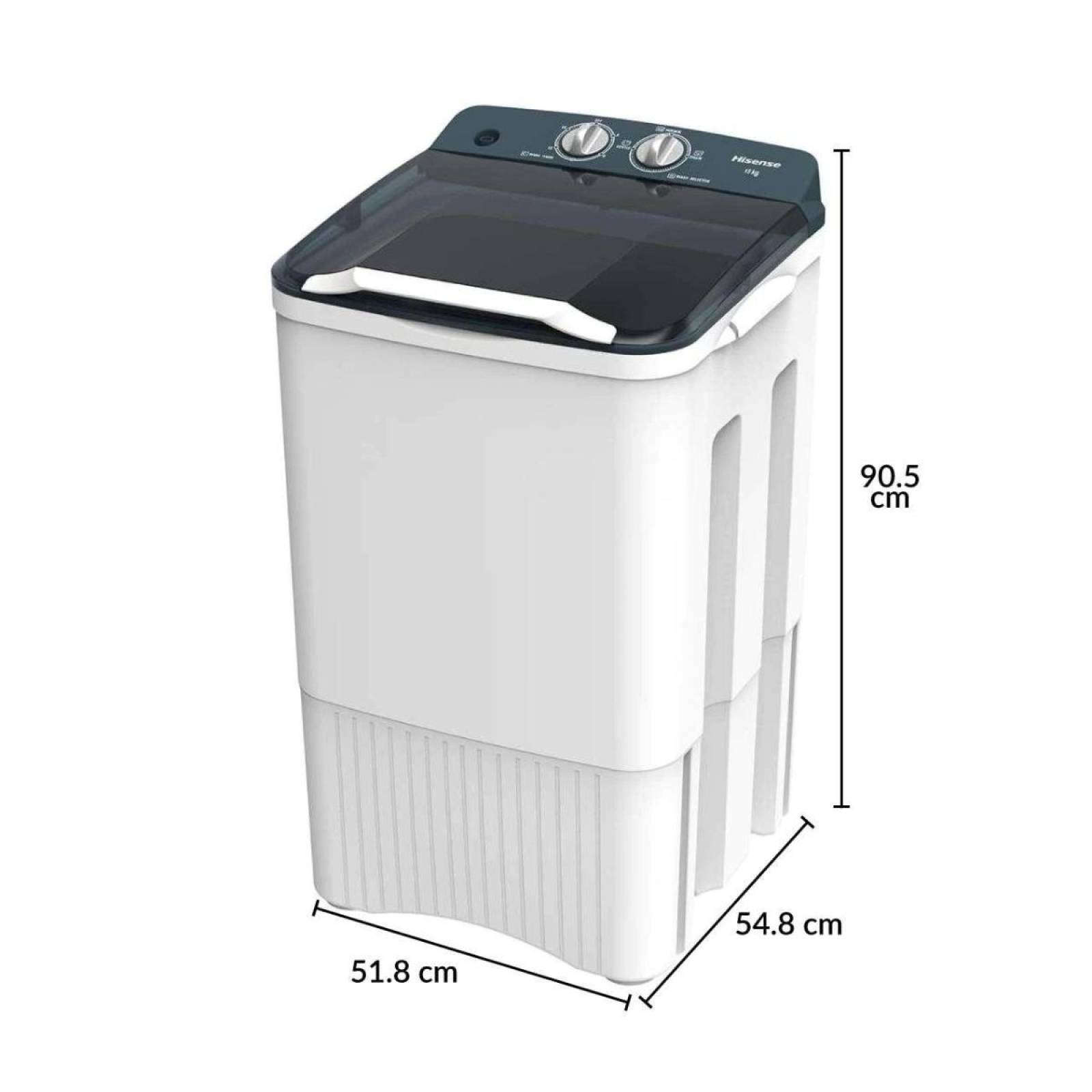 Lavadora Semiautomática 1 Tina Carga Superior 15 Kg Hisense