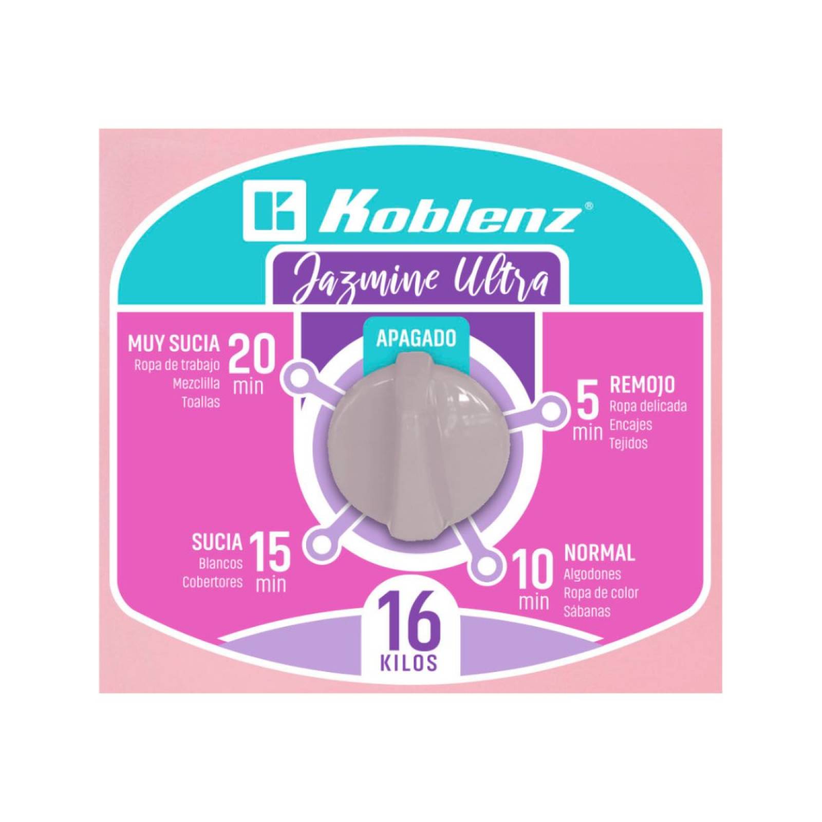 Lrk-16r Lavadora Redonda Koblenz 16 kilos rosa