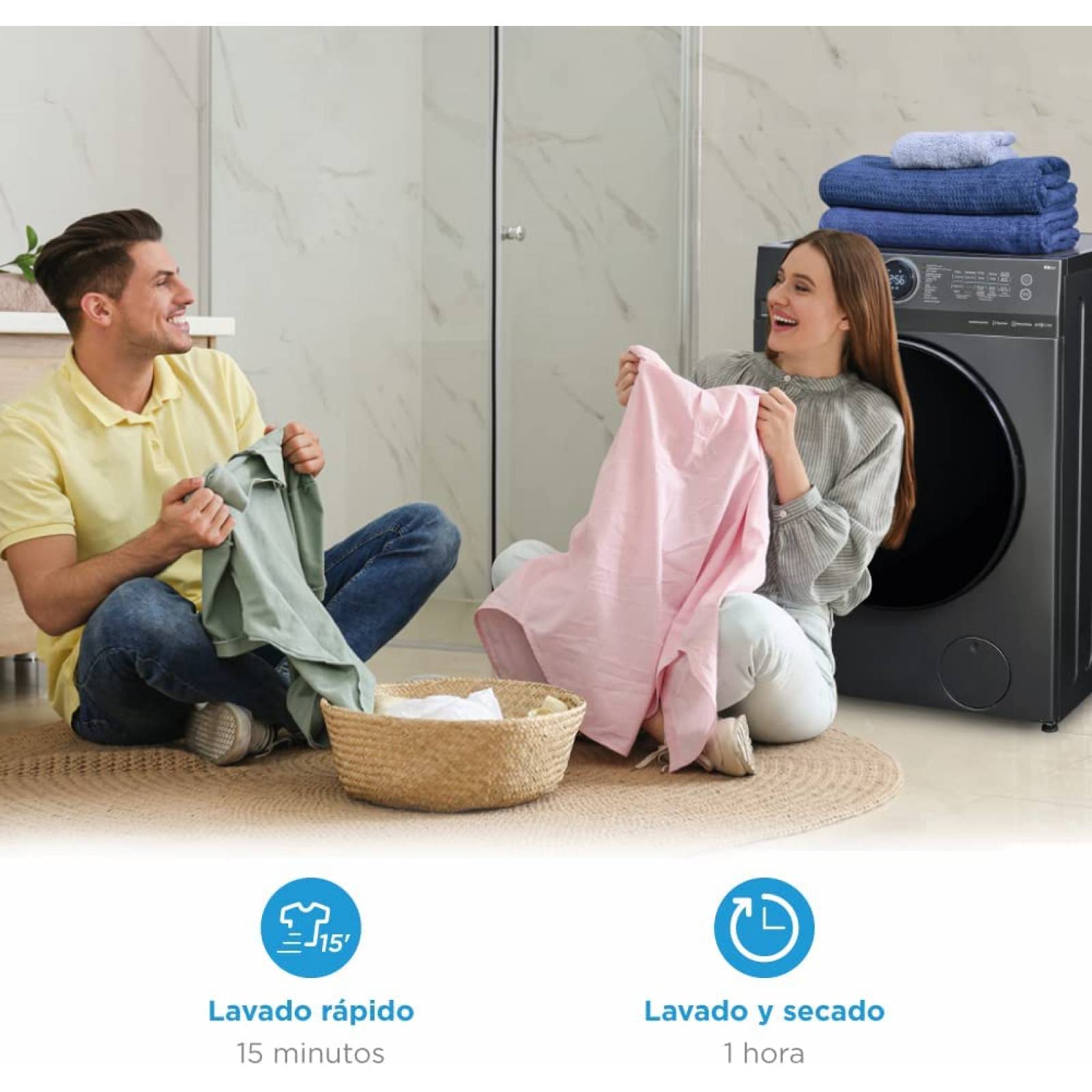 Lavasecadora Frontal 12.5/7Kg Midea Smart Dial MF200D125WB/T