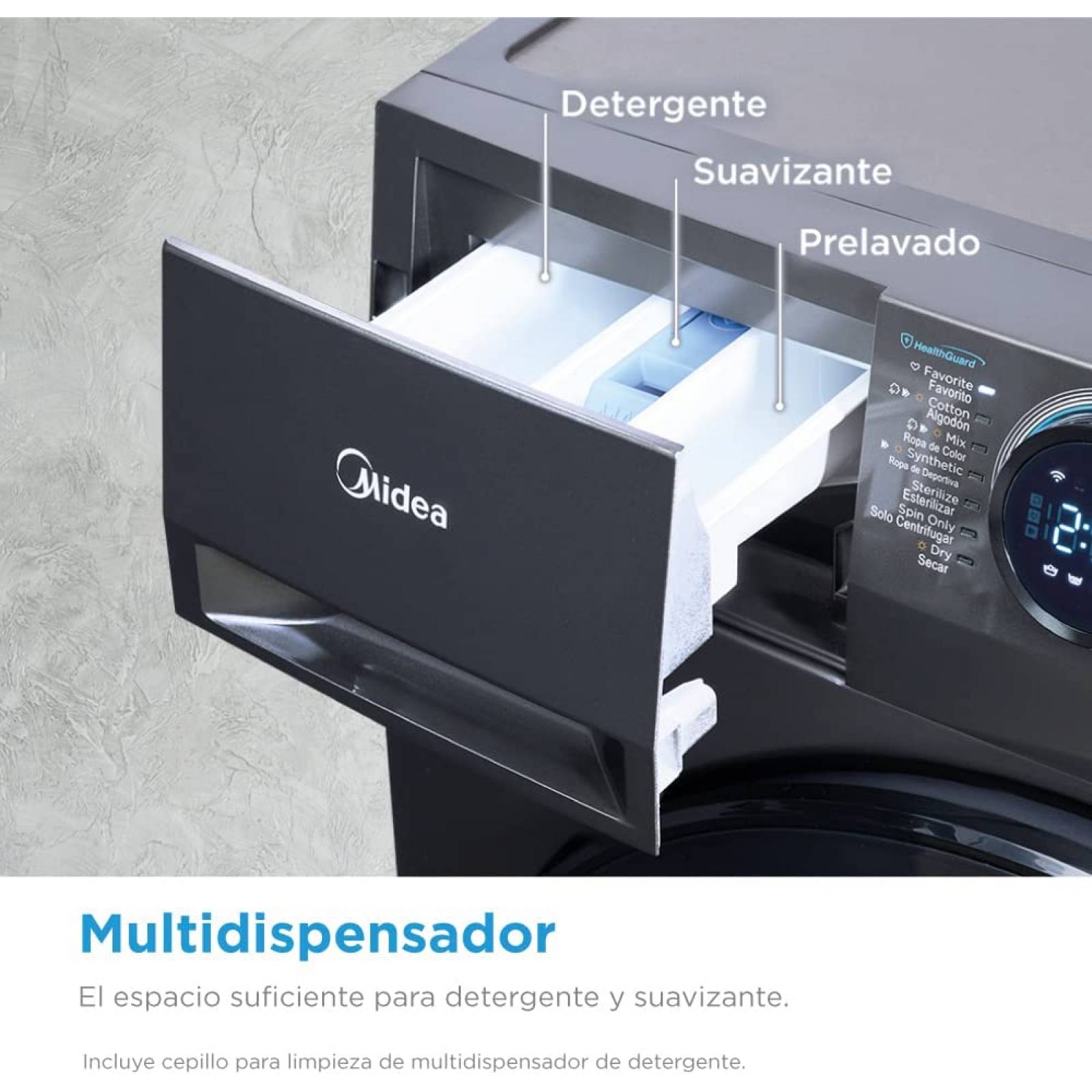 Lavasecadora Frontal 12.5/7Kg Midea Smart Dial MF200D125WB/T