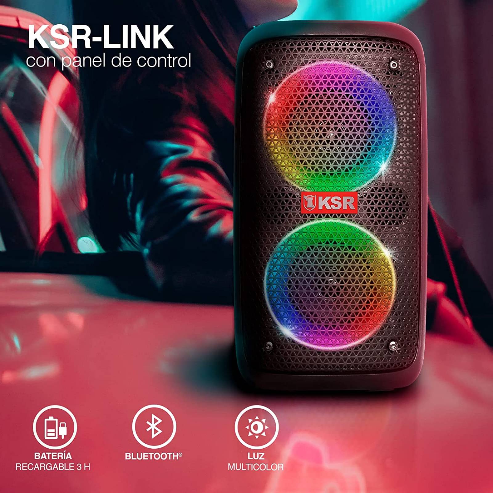 Bocina Recargable KSR Kaiser con Bluetooth