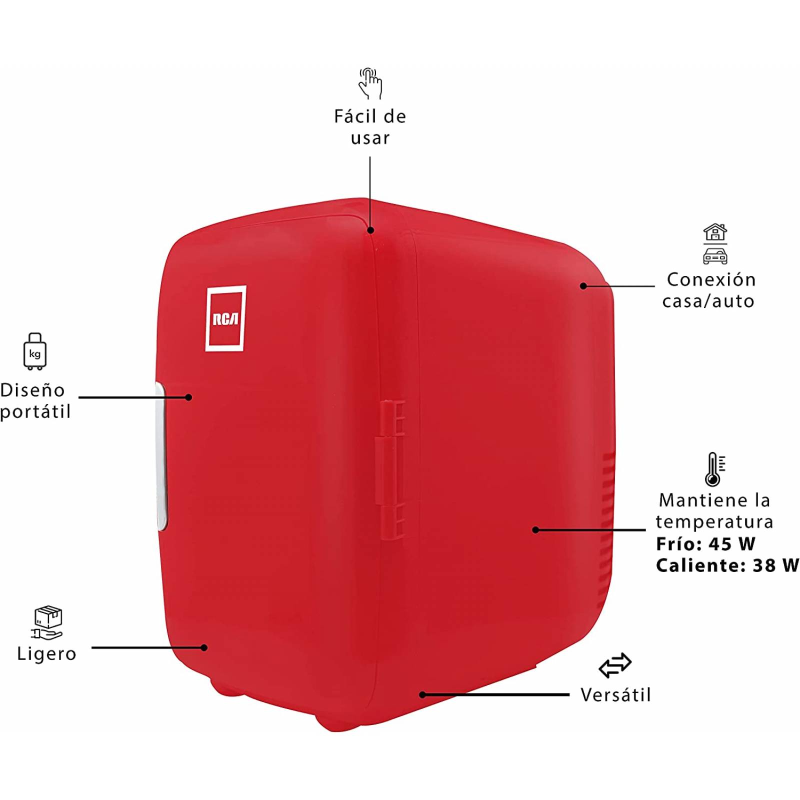Mini Refrigerador Frigobar Portátil Rojo 12V RC-4R RCA