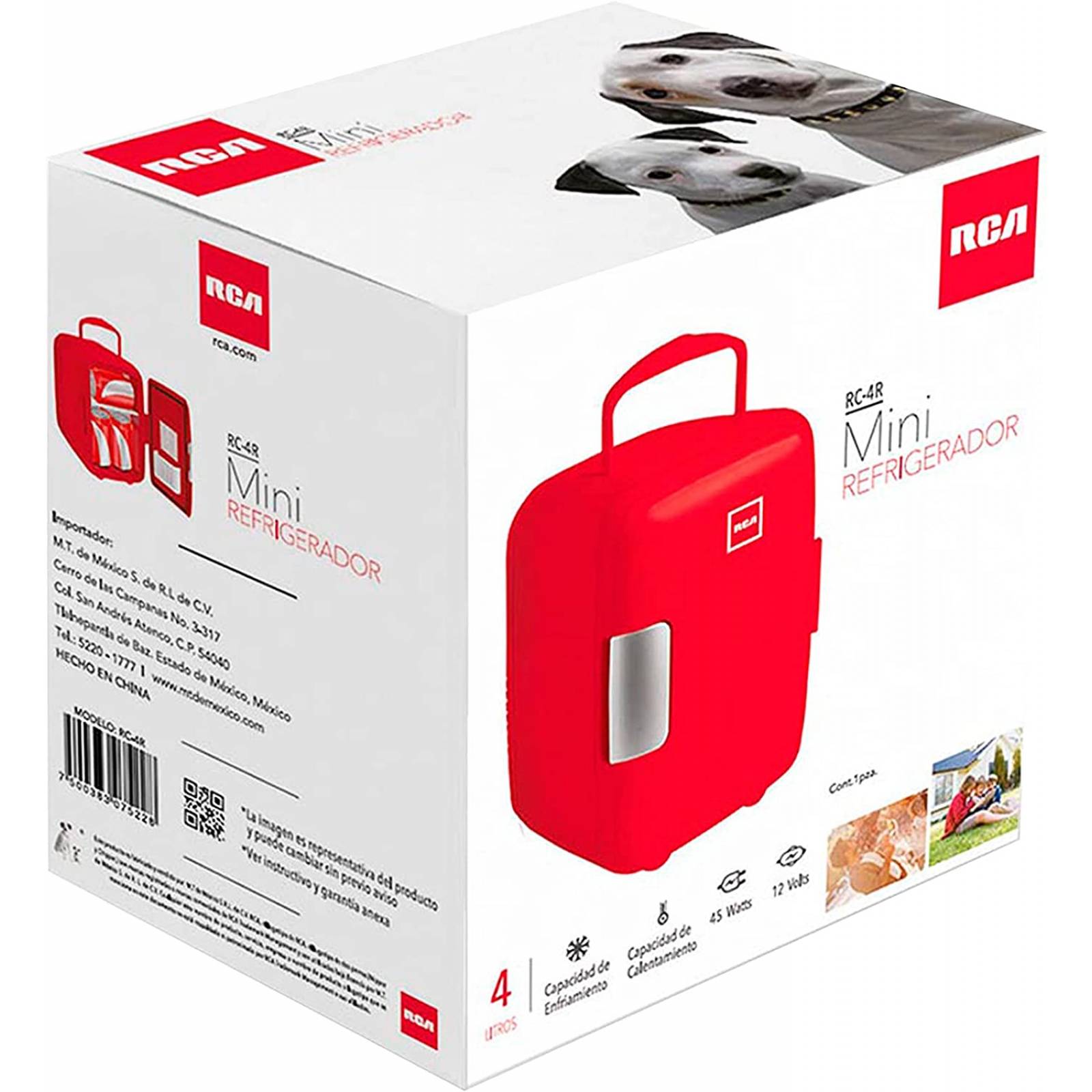 Mini Refrigerador Frigobar Portátil Rojo 12V RC-4R RCA