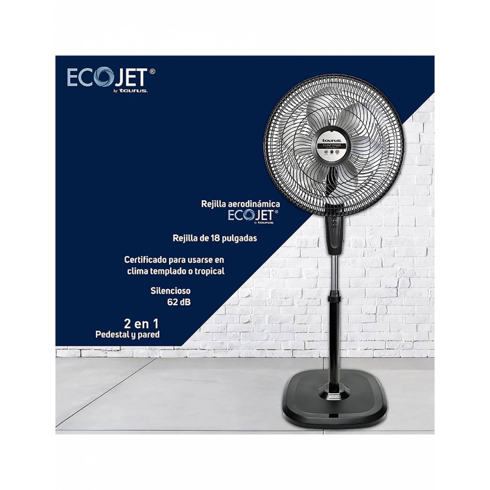Ventilador Pedestal 18 Pulgadas 3 Vel. SILENT POWER Taurus