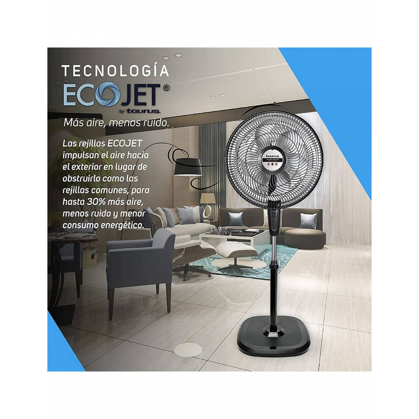 Ventilador Pedestal 18 Pulgadas 3 Vel. SILENT POWER Taurus