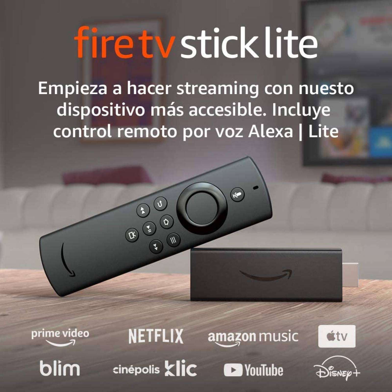 Amazon Fire TV Stick Lite Control Remoto Voz Alexa Full HD
