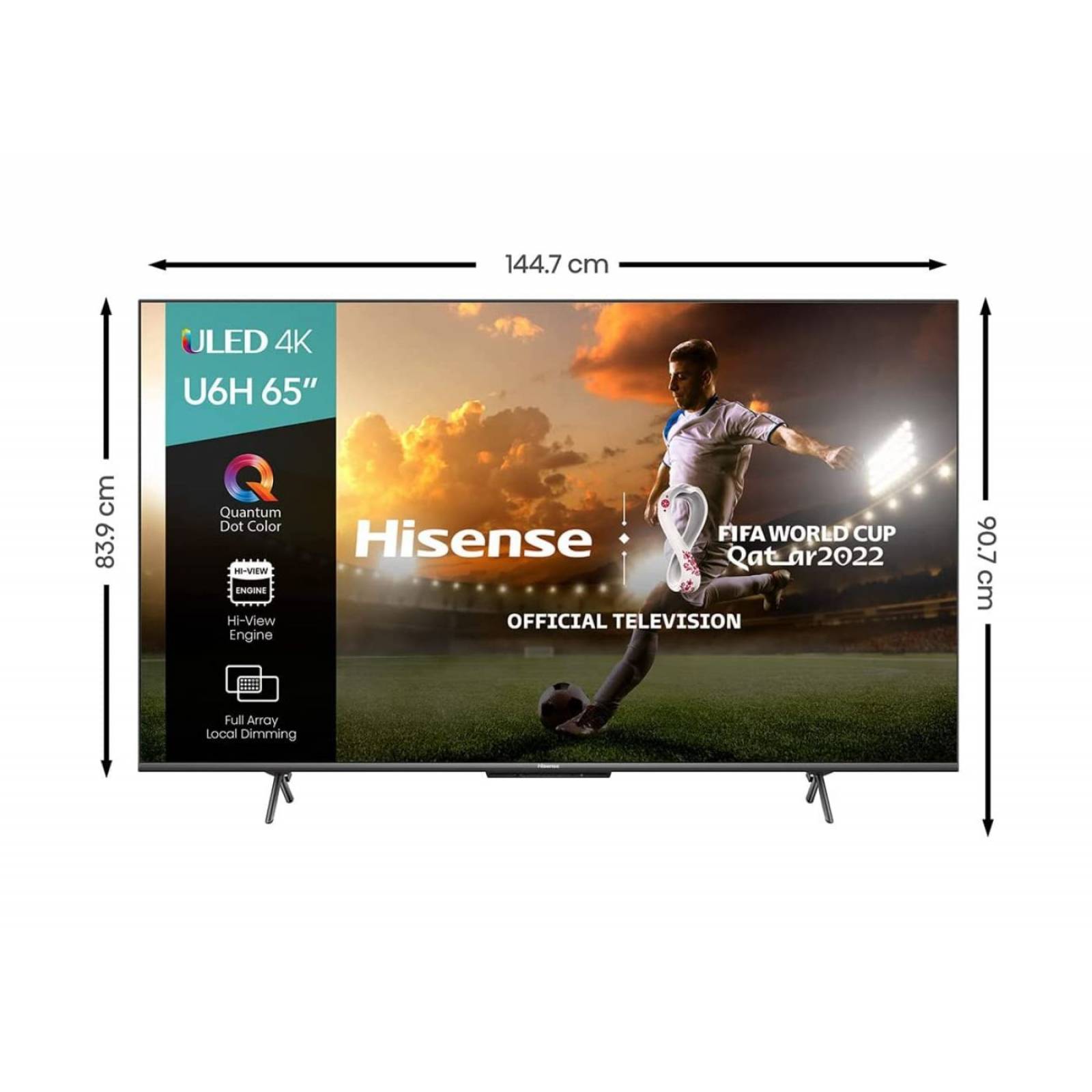  Hisense ULED 4K Premium 65U6H Quantum Dot QLED Series Smart  Google TV de 65 pulgadas, Dolby Vision Atmos, control remoto por voz,  compatible con Alexa (modelo 2022), negro