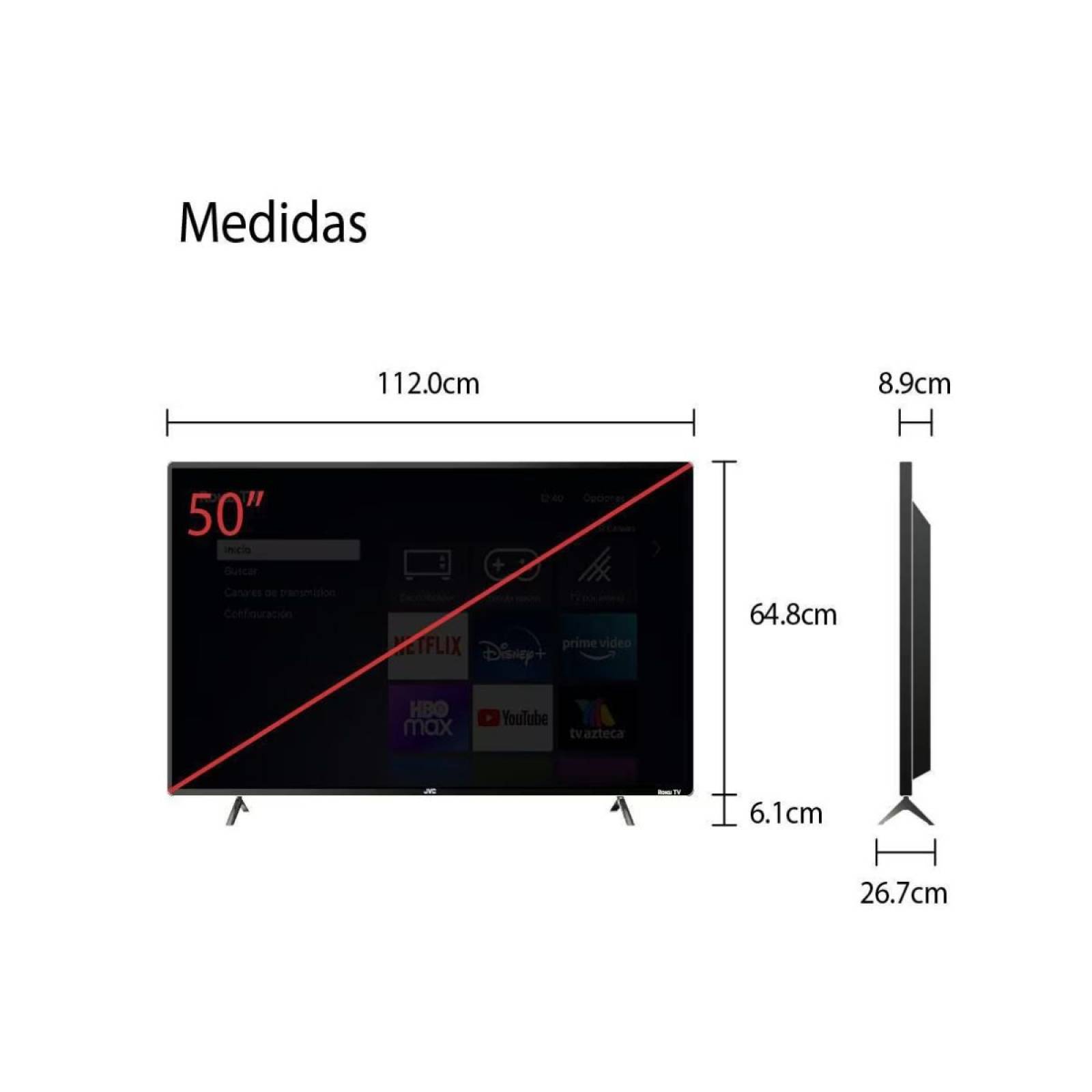 Pantalla Smart TV JVC LED de 50 pulgadas 4K/UHD SI50UR con Roku TV