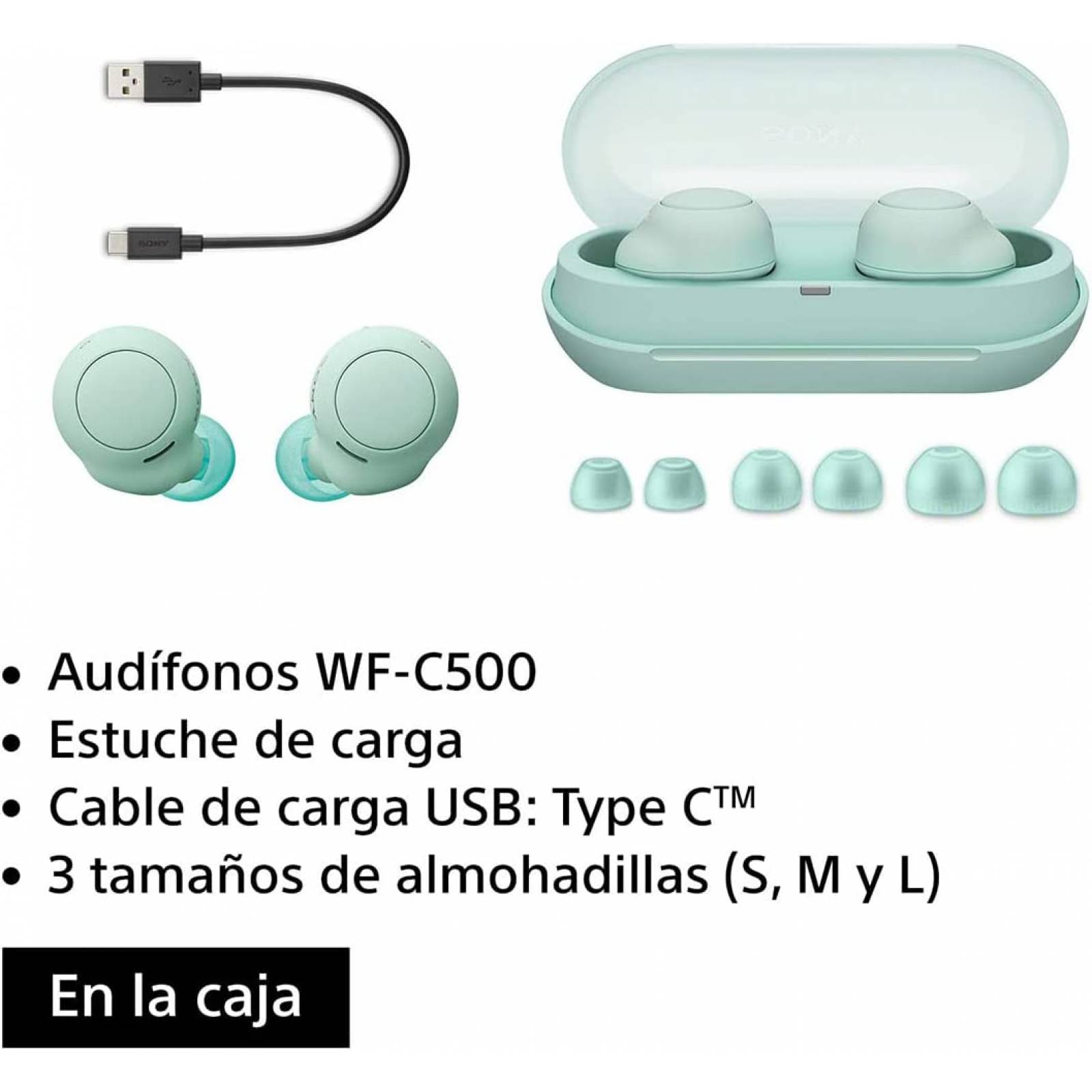 Audífonos Inalámbricos Bluetooth Sony wf-c500-Verde