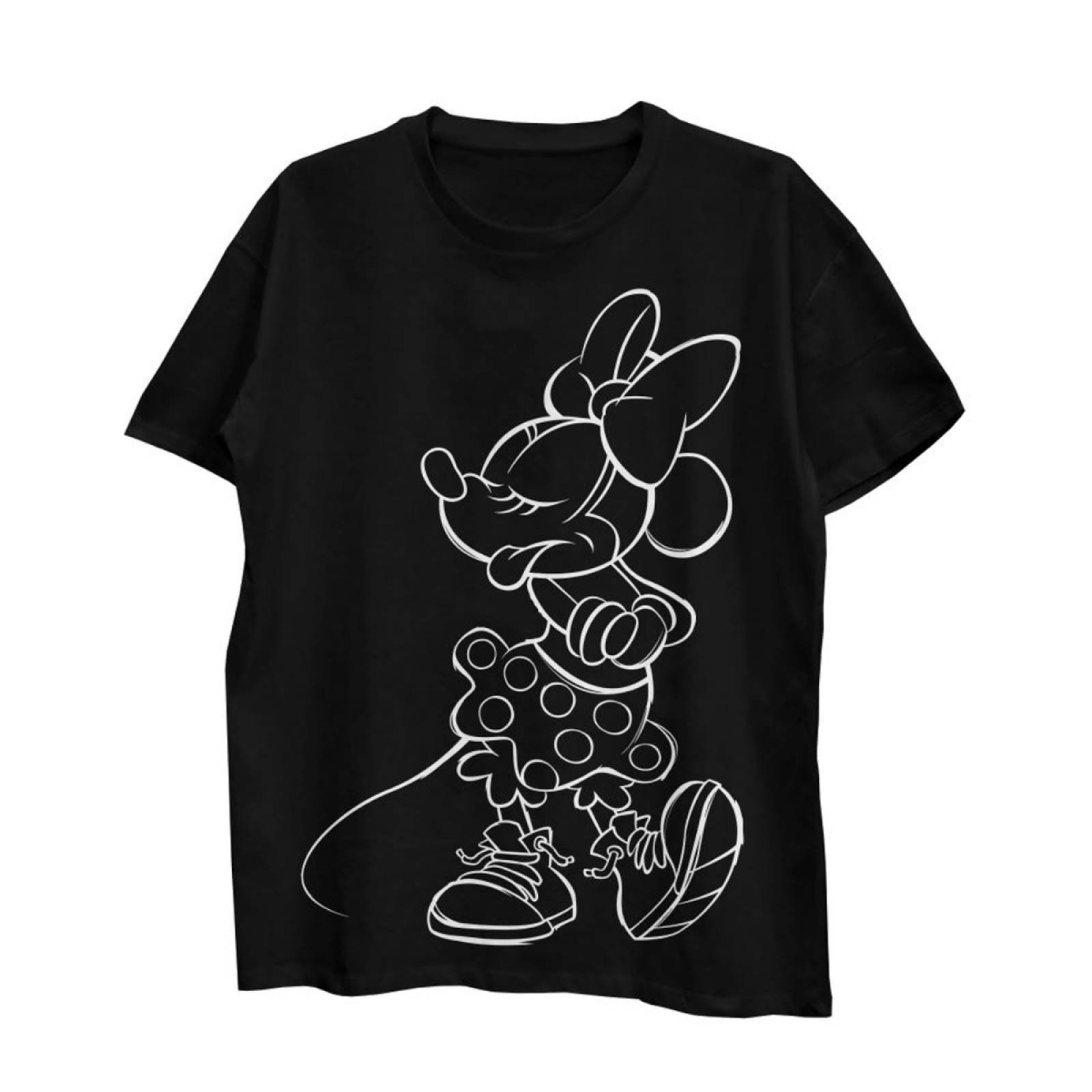 Playera Disney Minnie Mouse para Niña, Negro, Talla CH