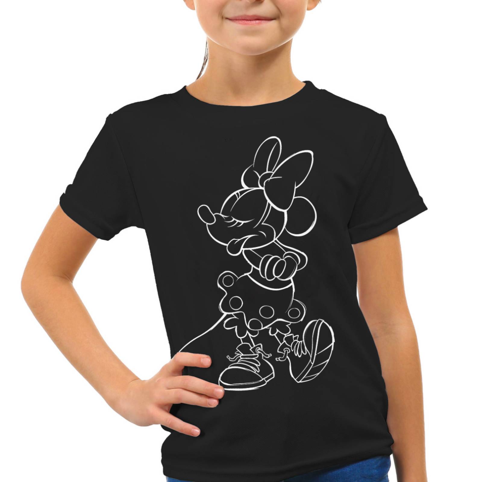 Playera Disney Minnie Mouse para Niña, Negro, Talla CH