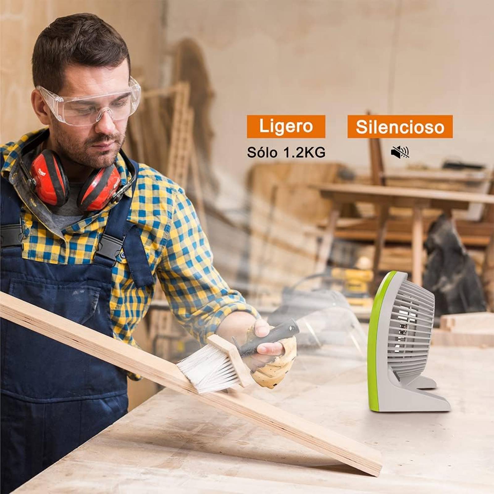 Ventilador de 9" de Escritorio color Verde marca Mytek