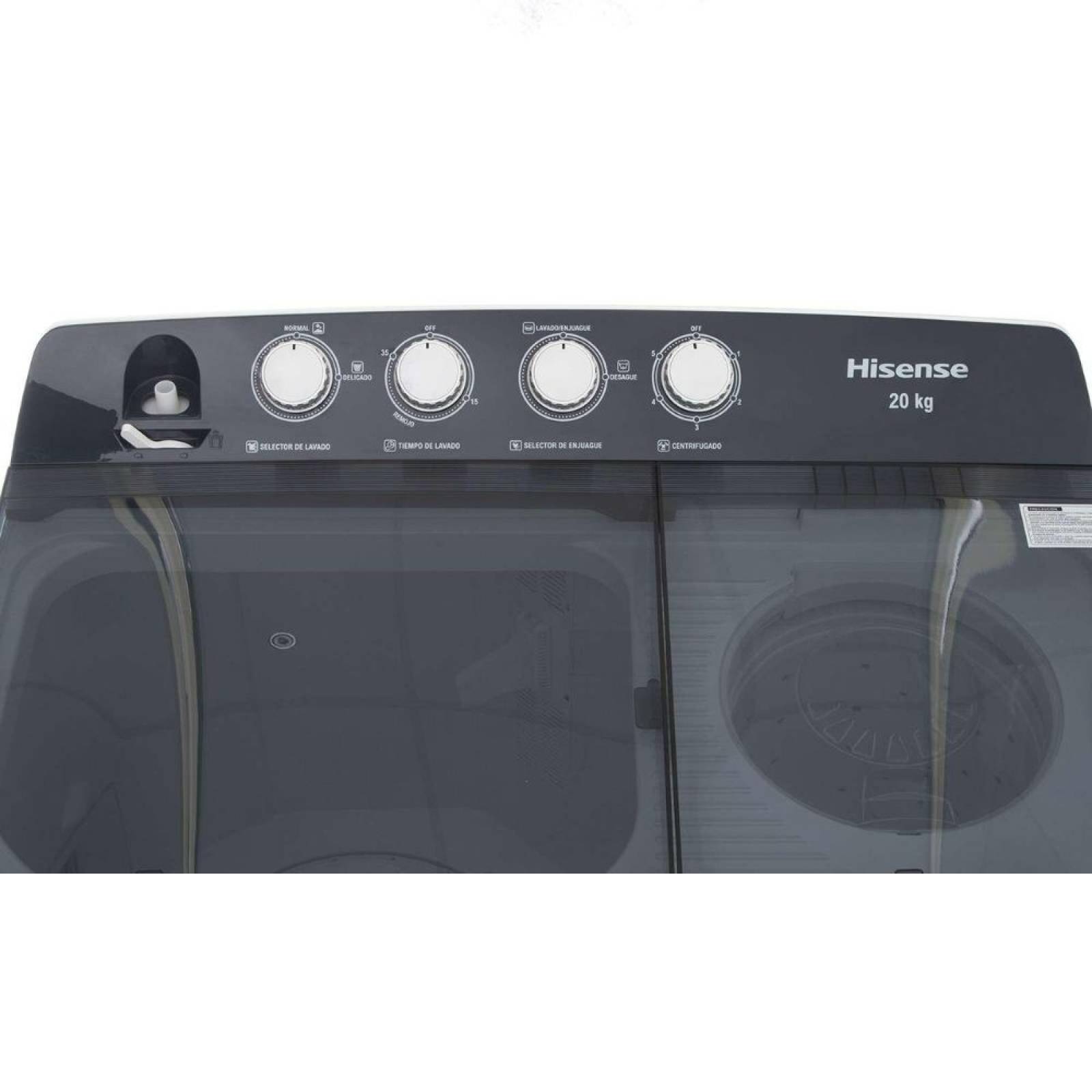 Lavadora Semiautomática doble tina 20 kilos Hisense wsa2001p