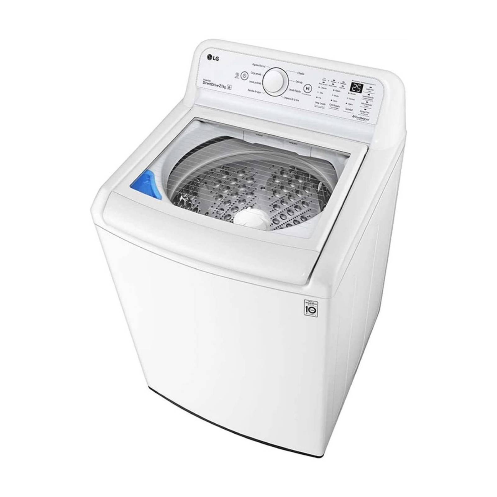 Lavadora LG carga superior con agitador Inverter dd con 6 Motion dd 21 kg blanco