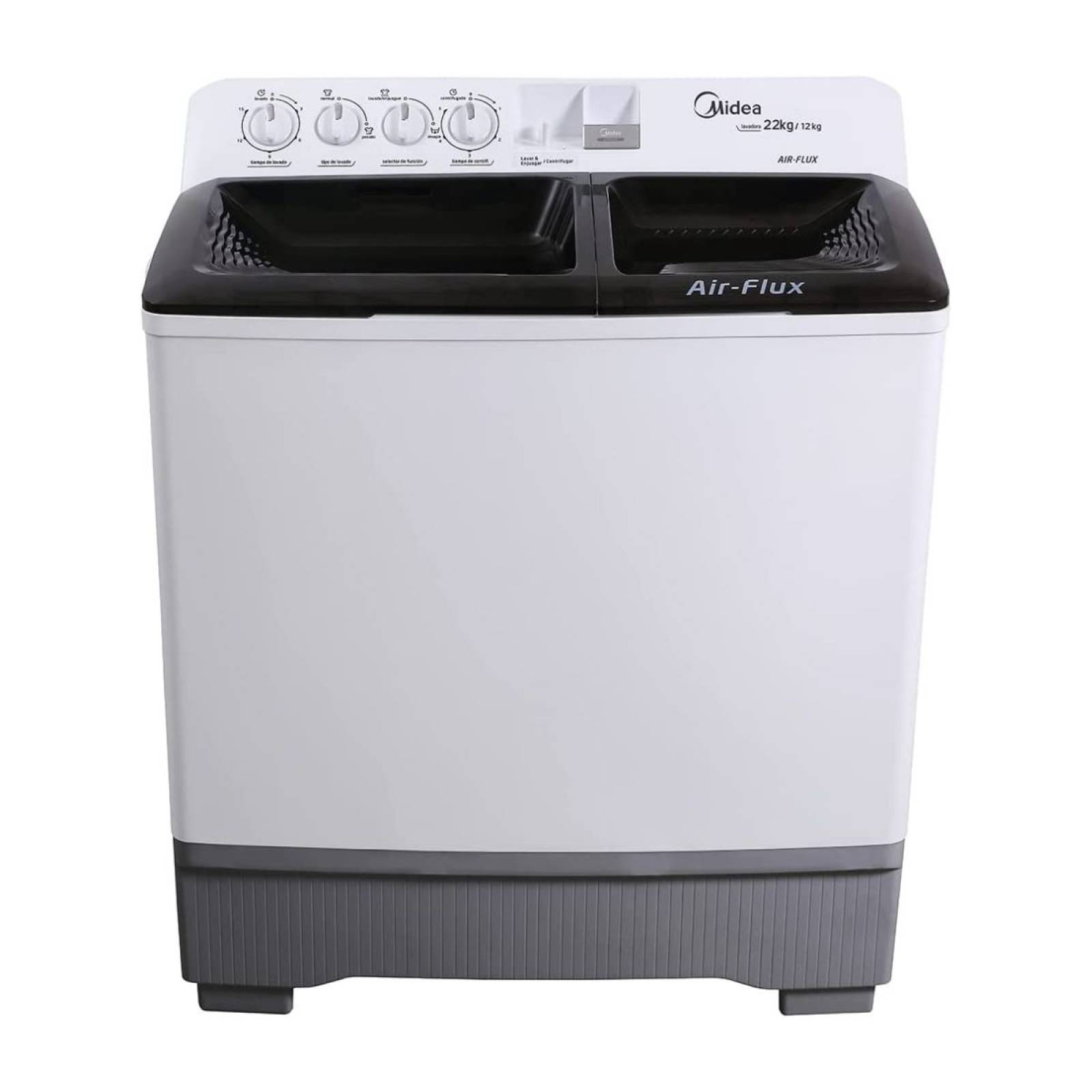 Lavadora Midea doble Tina 22kg Blanca triple Función Air Flux