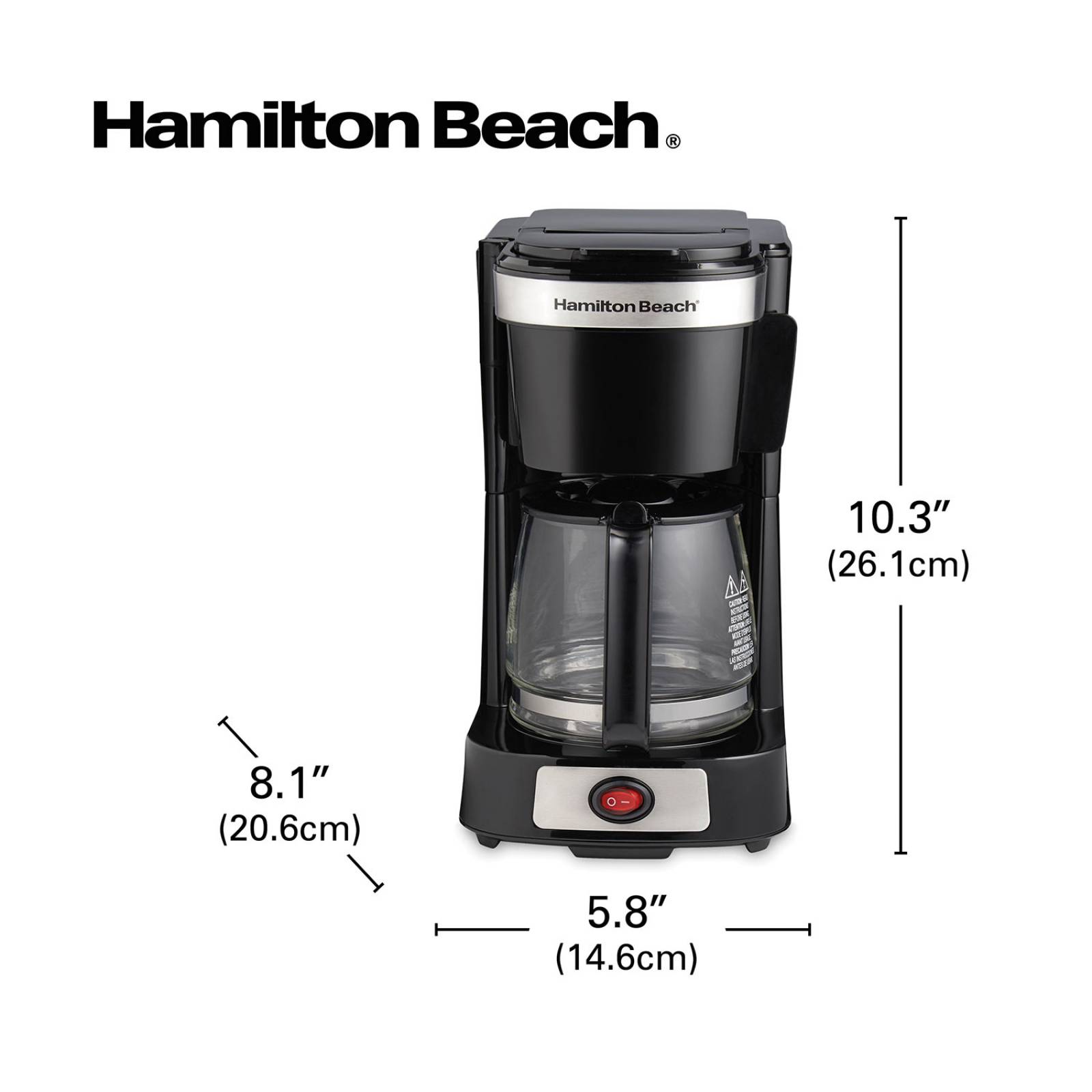 Hamilton Beach cafetera Compacta 5 tazas jarra de vidrio