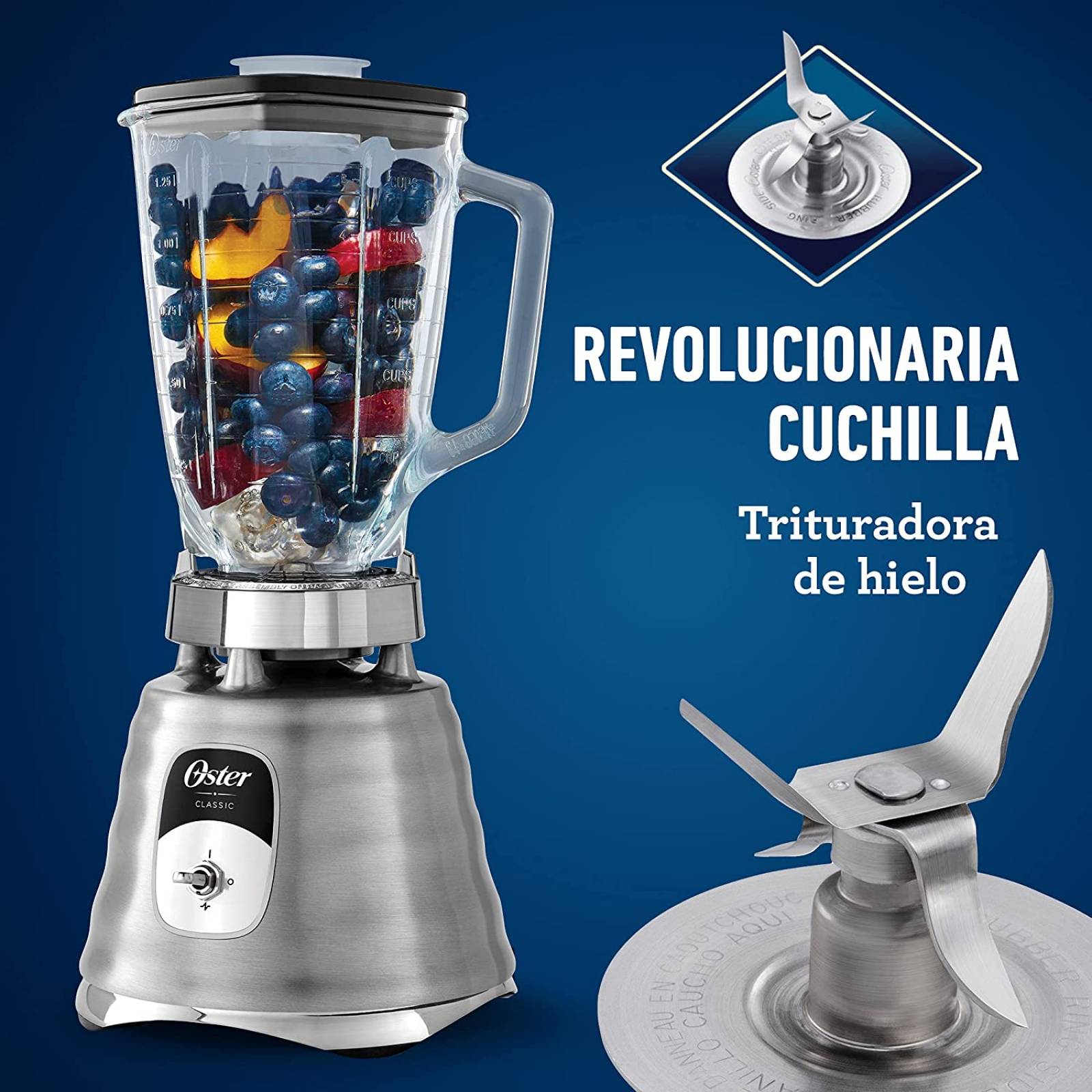 VASO DE VIDRIO PARA LICUADORA OSTER GA-BL-A13 COMPLETO TAPA ROSCA MARIPOSA  EMPAQUE