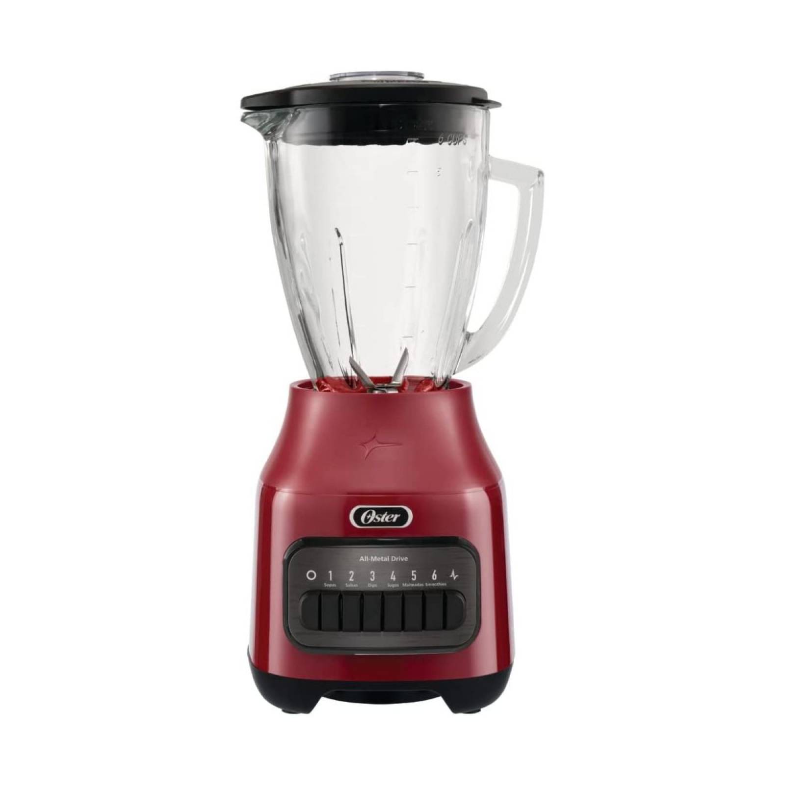 Licuadora Oster con vaso de Vidrio 6 Velocidades blstpegrpb