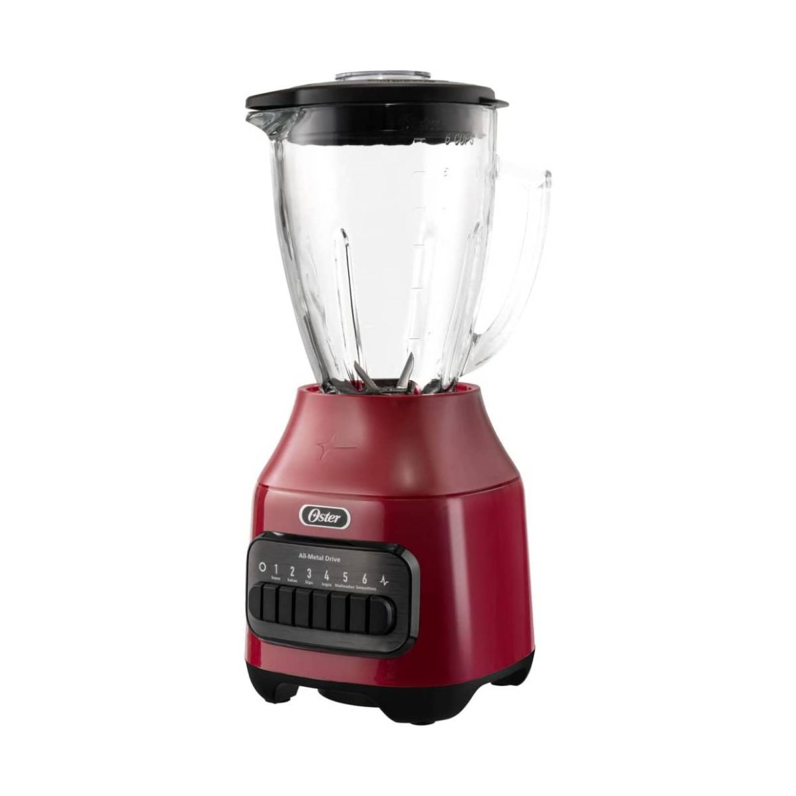 Licuadora Oster con vaso de Vidrio 6 Velocidades blstpegrpb