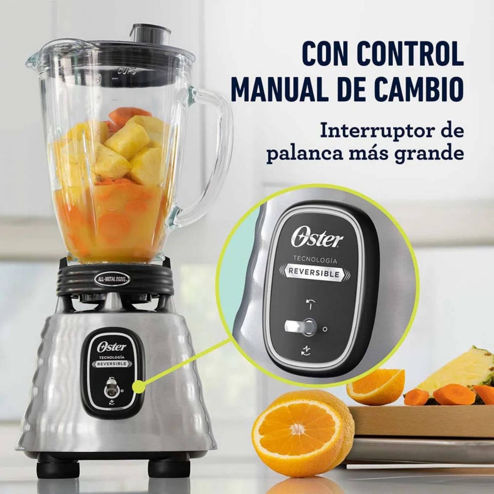 Licuadora Oster clásica reversible Toggle Plata