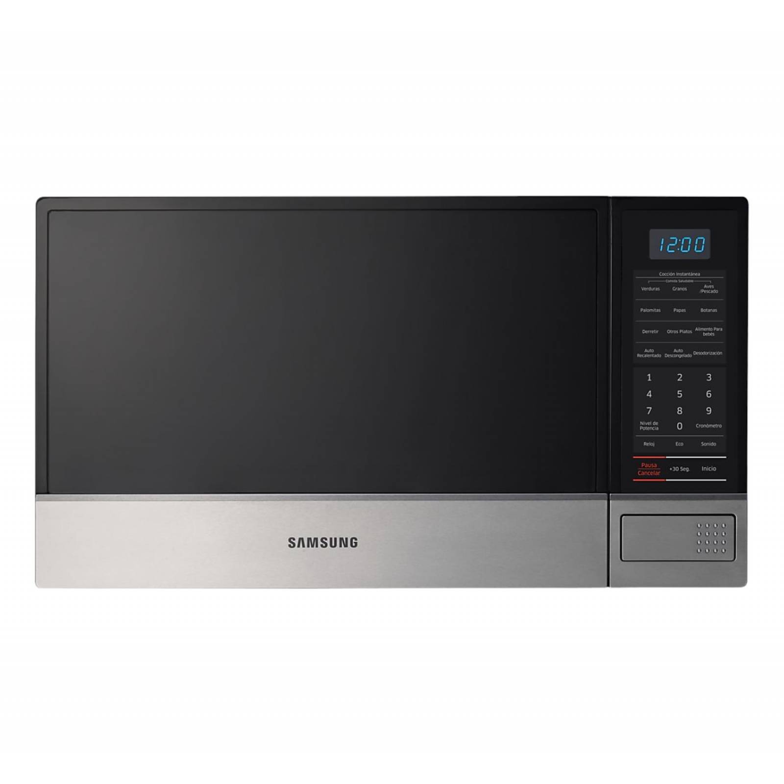 Horno de Microondas Samsung 1.1 pies Cúbicos con Rapid Defrost ame8114silver